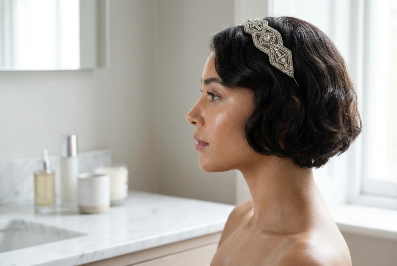 Coiffures des années 20 pour cheveux courts : le bob, les crans et le bandeau de caractère