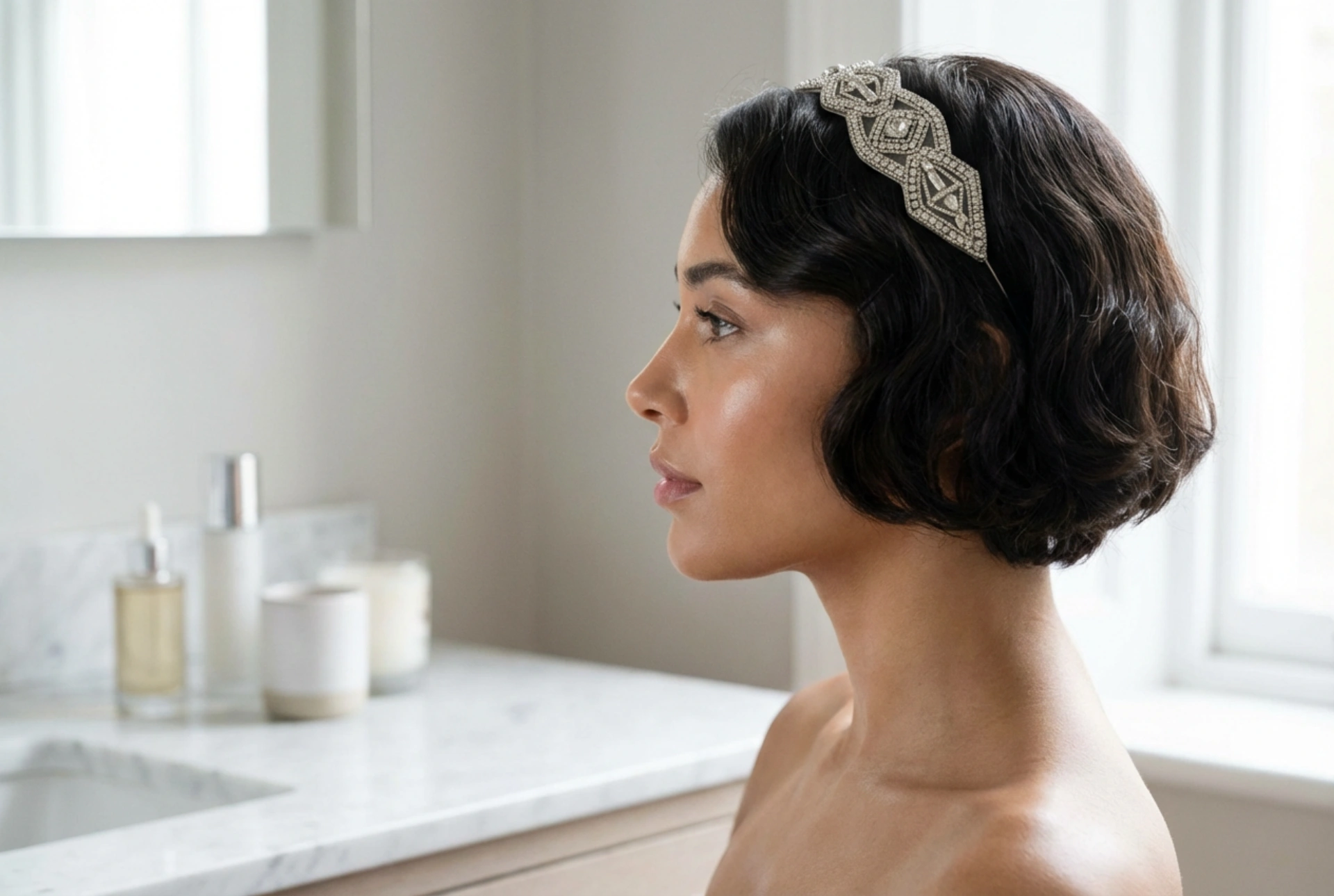 Coiffures des années 20 pour cheveux courts : le bob, les crans et le bandeau de caractère