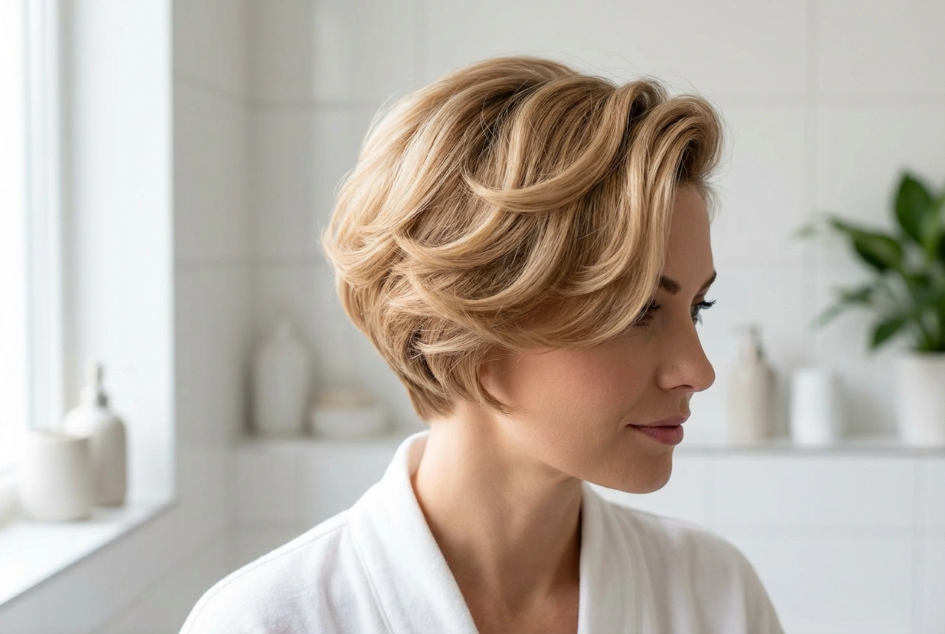 Coiffures des années 60 pour cheveux courts : pixie, volume et jeu de raie