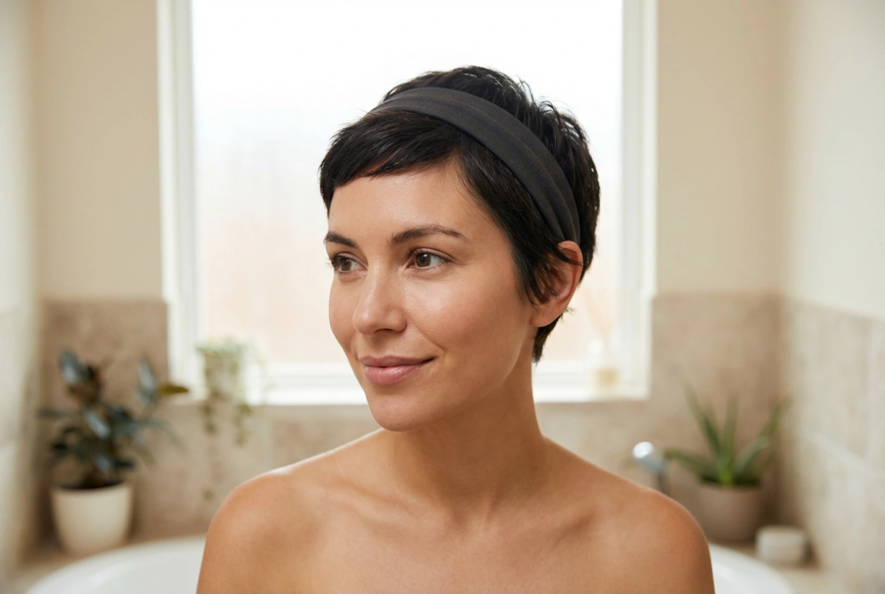 Coiffures des années 90 pour cheveux courts : pixie, mini-chignons et bandeaux