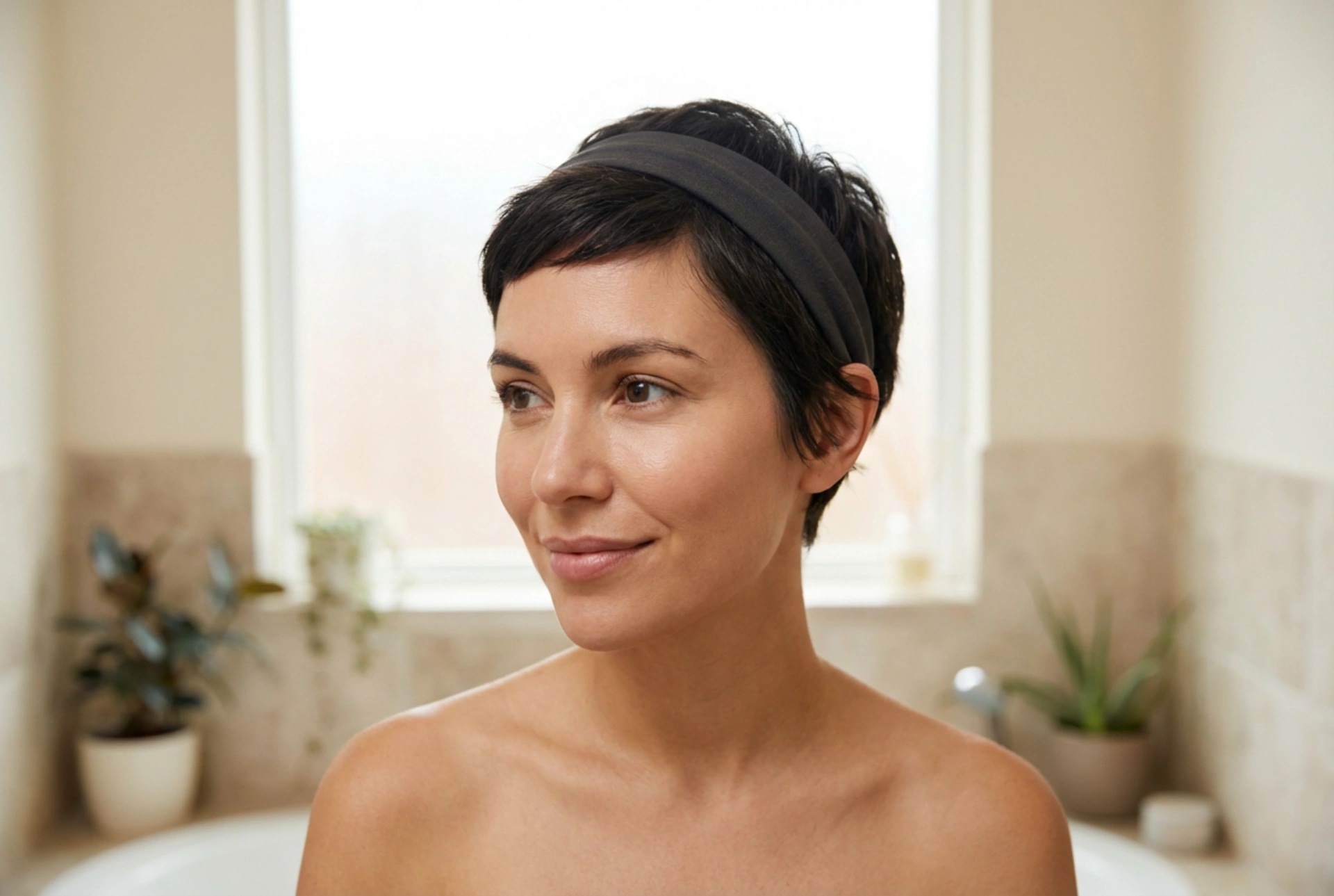 Coiffures des années 90 pour cheveux courts : pixie, mini-chignons et bandeaux