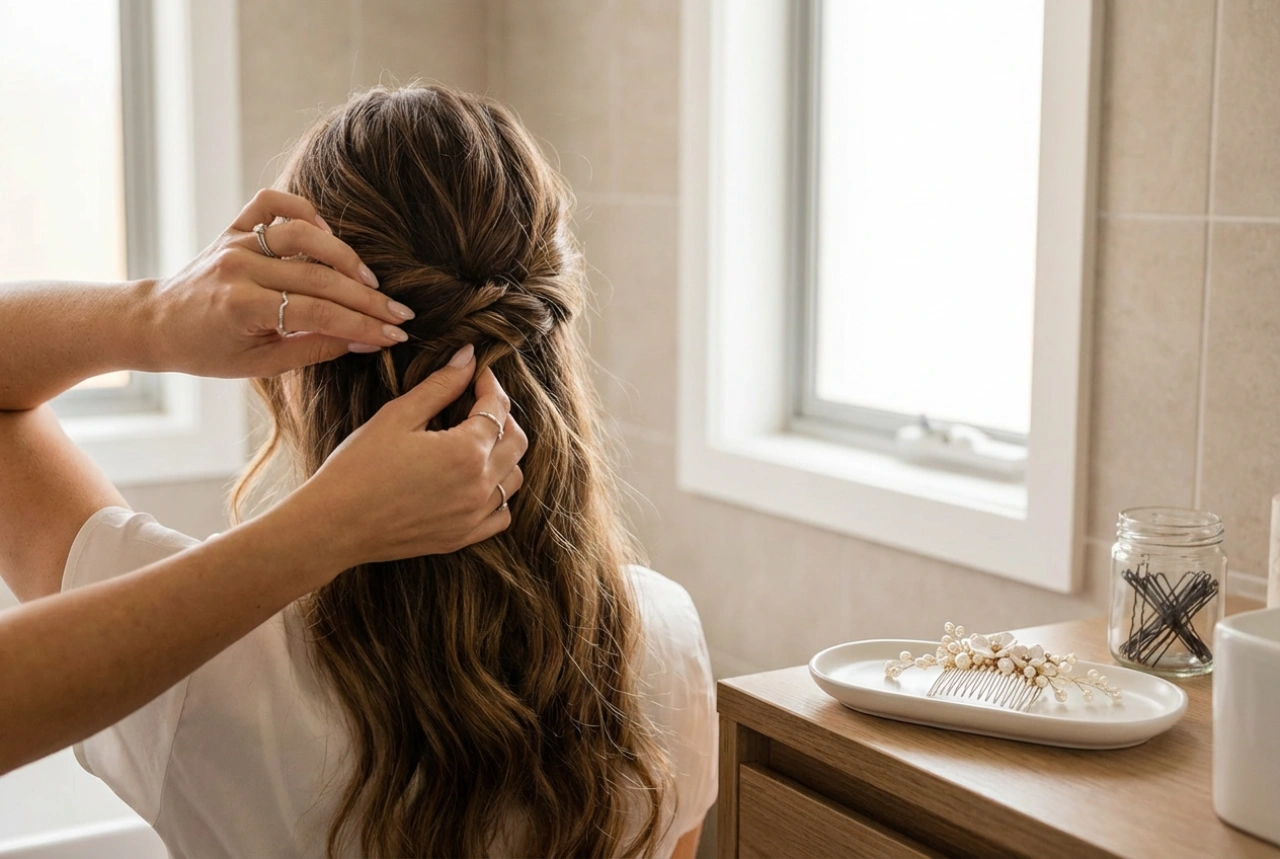 Coiffures de mariage pour cheveux longs : ondulations et chignons à réaliser chez soi