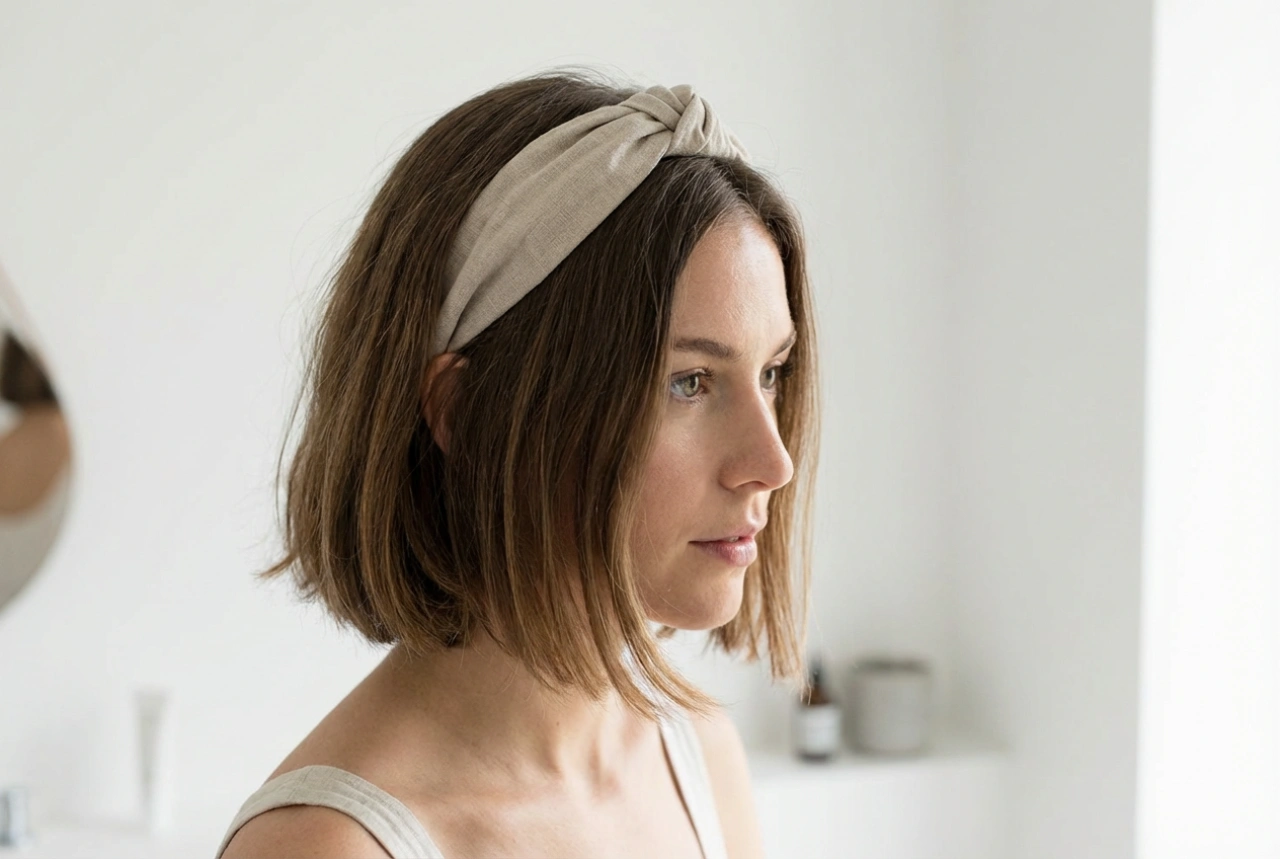 Cheveux courts et coiffures avec un bandeau : des coiffages rapides sans chaleur