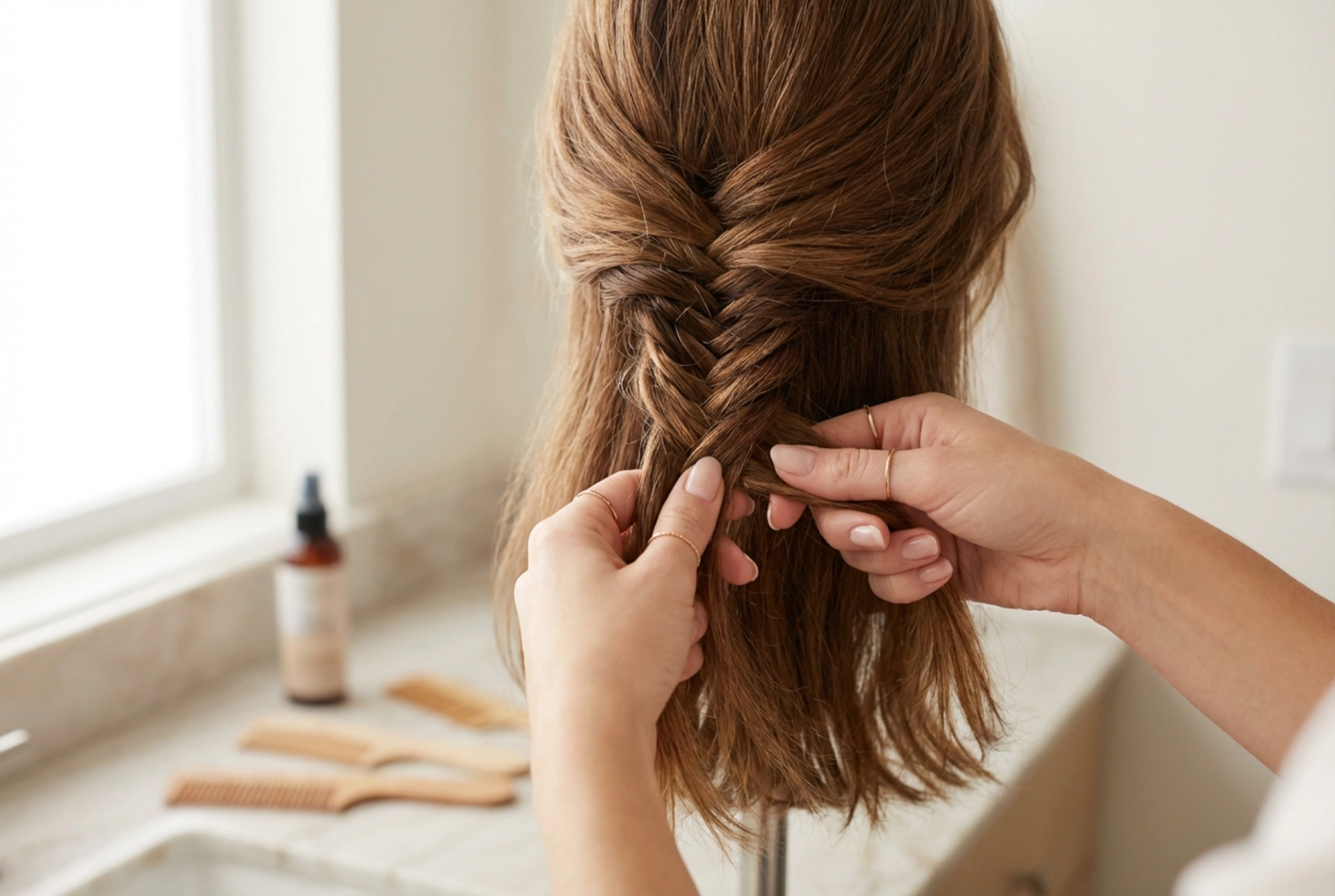 Cheveux mi-longs : coiffures tressées étape par étape