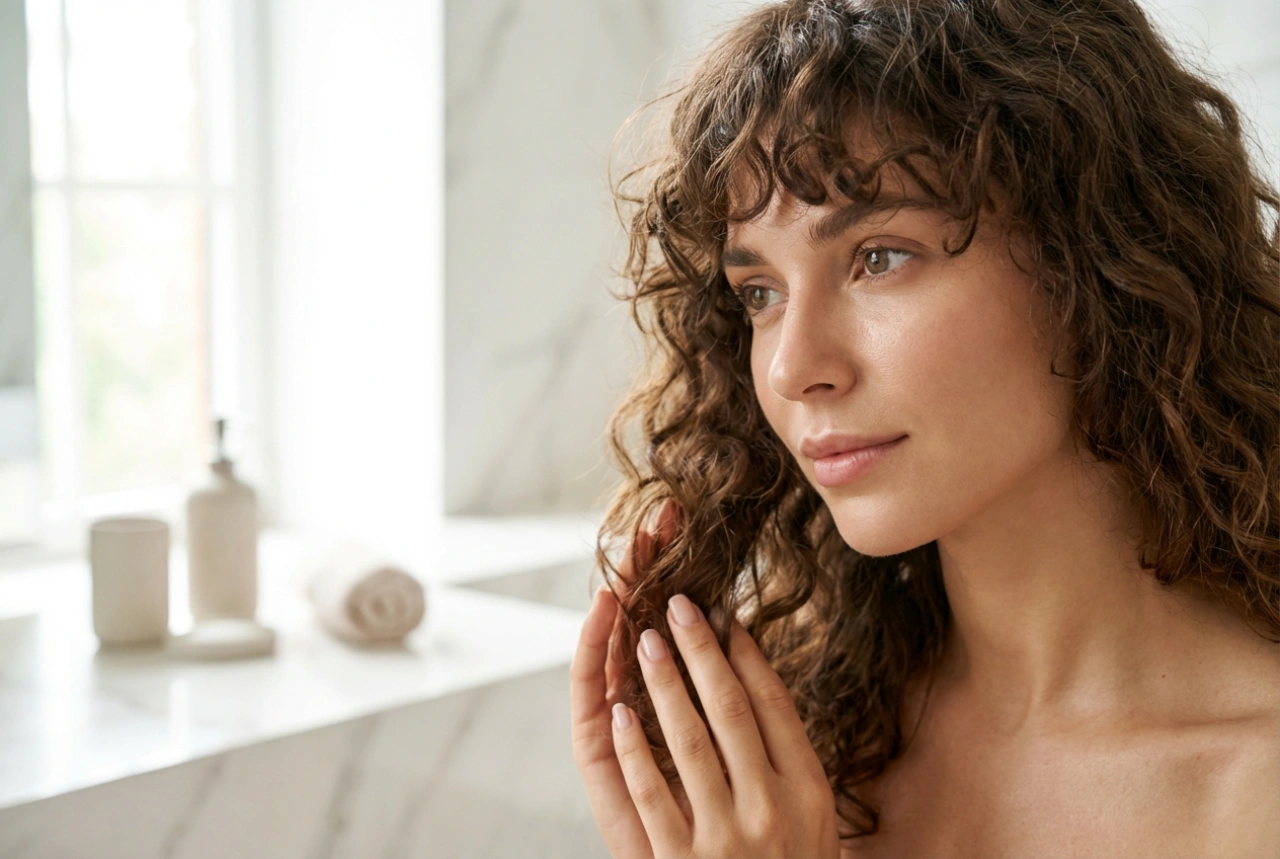 La frange sur cheveux bouclés : forme, longueur et coiffure