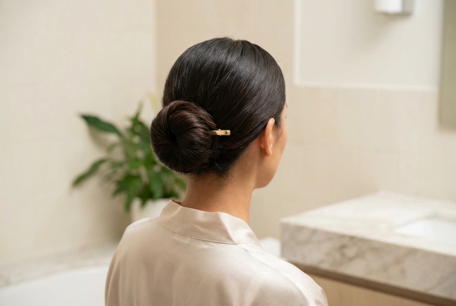 Chignon de mariée lisse : préparation des cheveux, lissage parfait et fixation durable