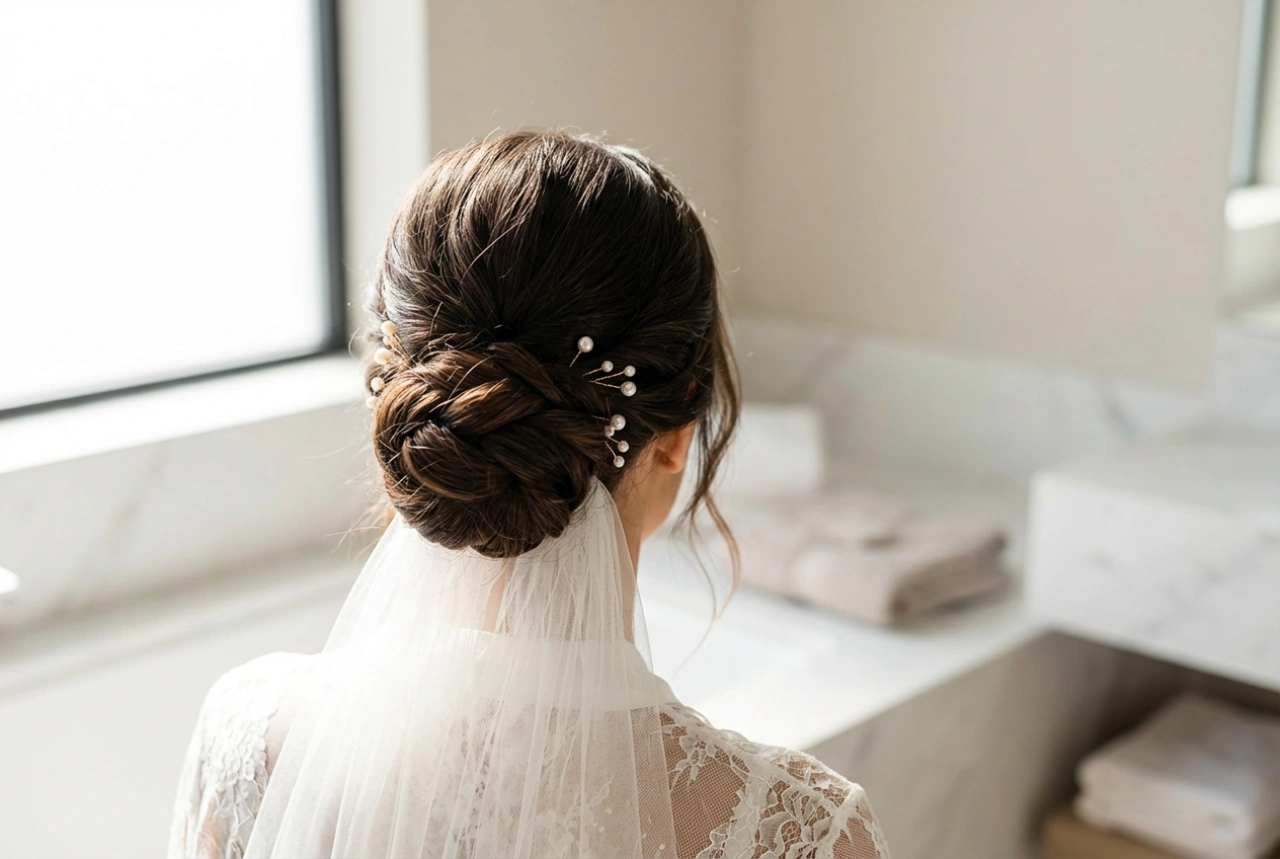 Chignon de mariage : créer une coiffure élégante avec des accessoires, étape par étape