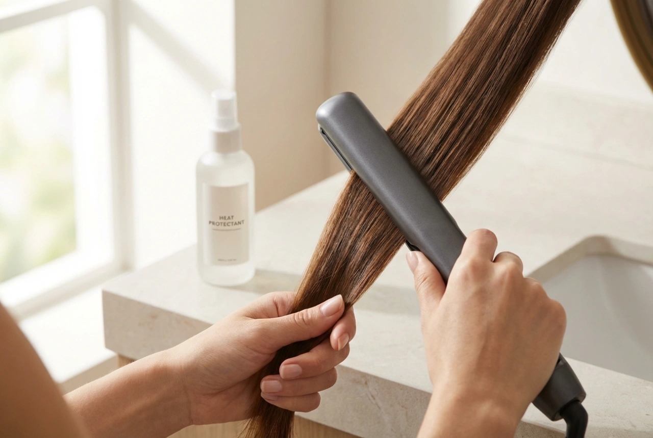 Lisseur à cheveux : obtenir des mèches lisses étape par étape et l'importance de la protection thermique