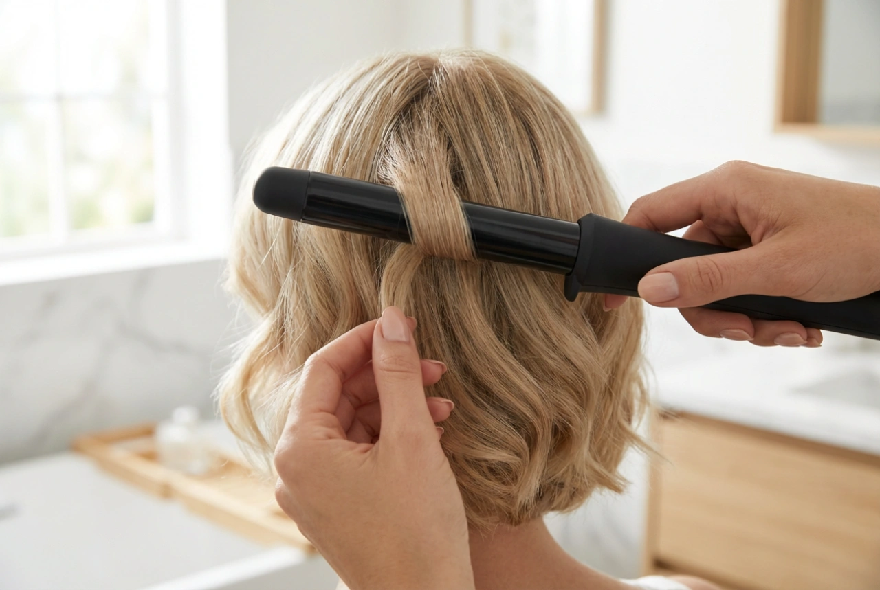 Fer à boucler pour cheveux courts : diamètre, sens des boucles et travail près de la nuque