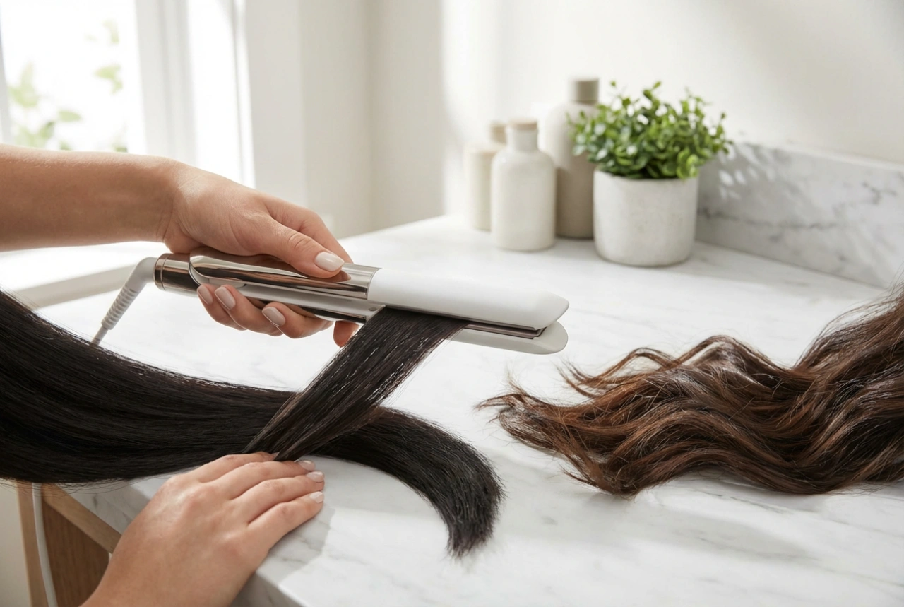 Lisseur-boucleur 2 en 1 : une seule coiffure, deux effets étape par étape