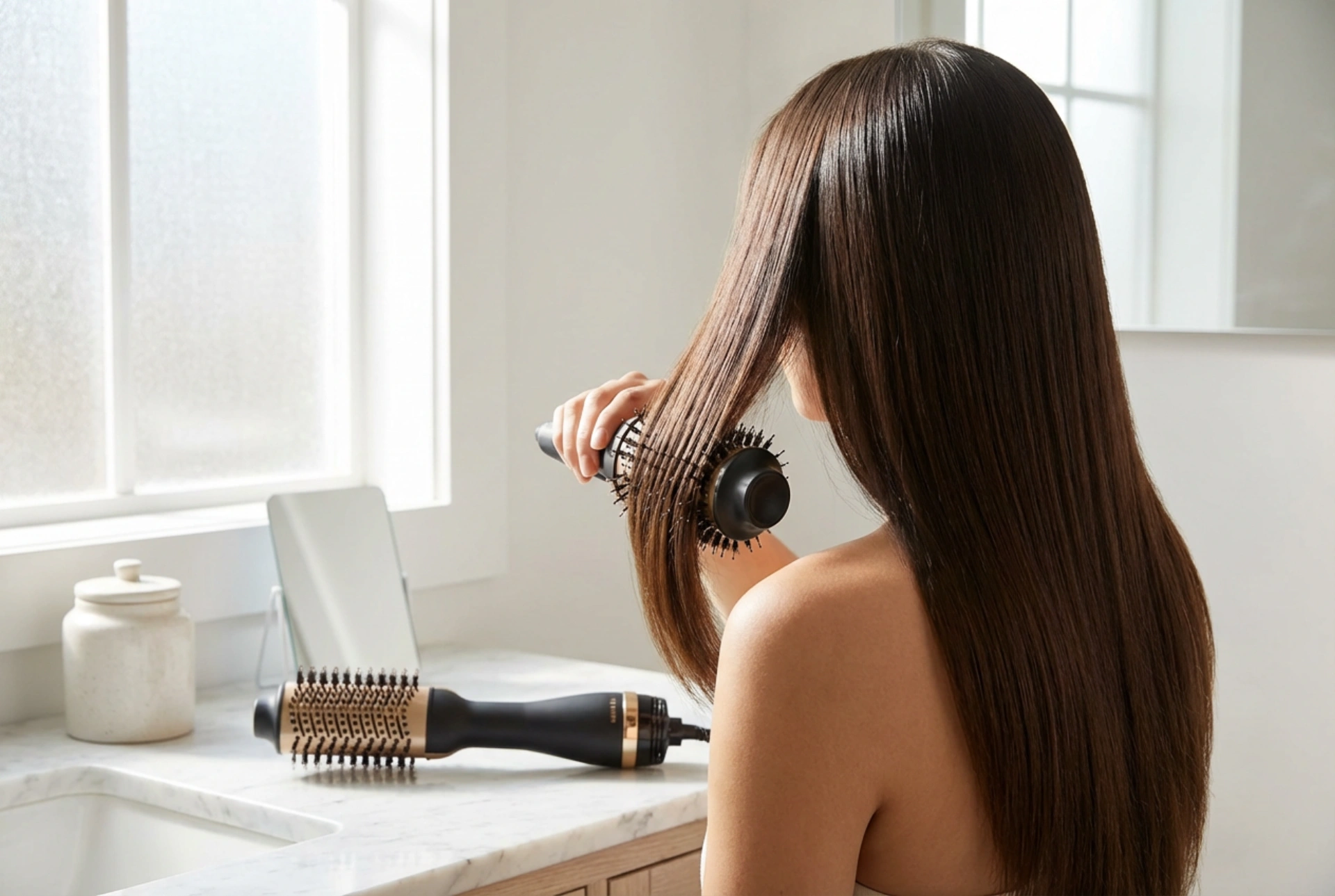 Brosse soufflante à ionisation : volume lisse sans électricité statique