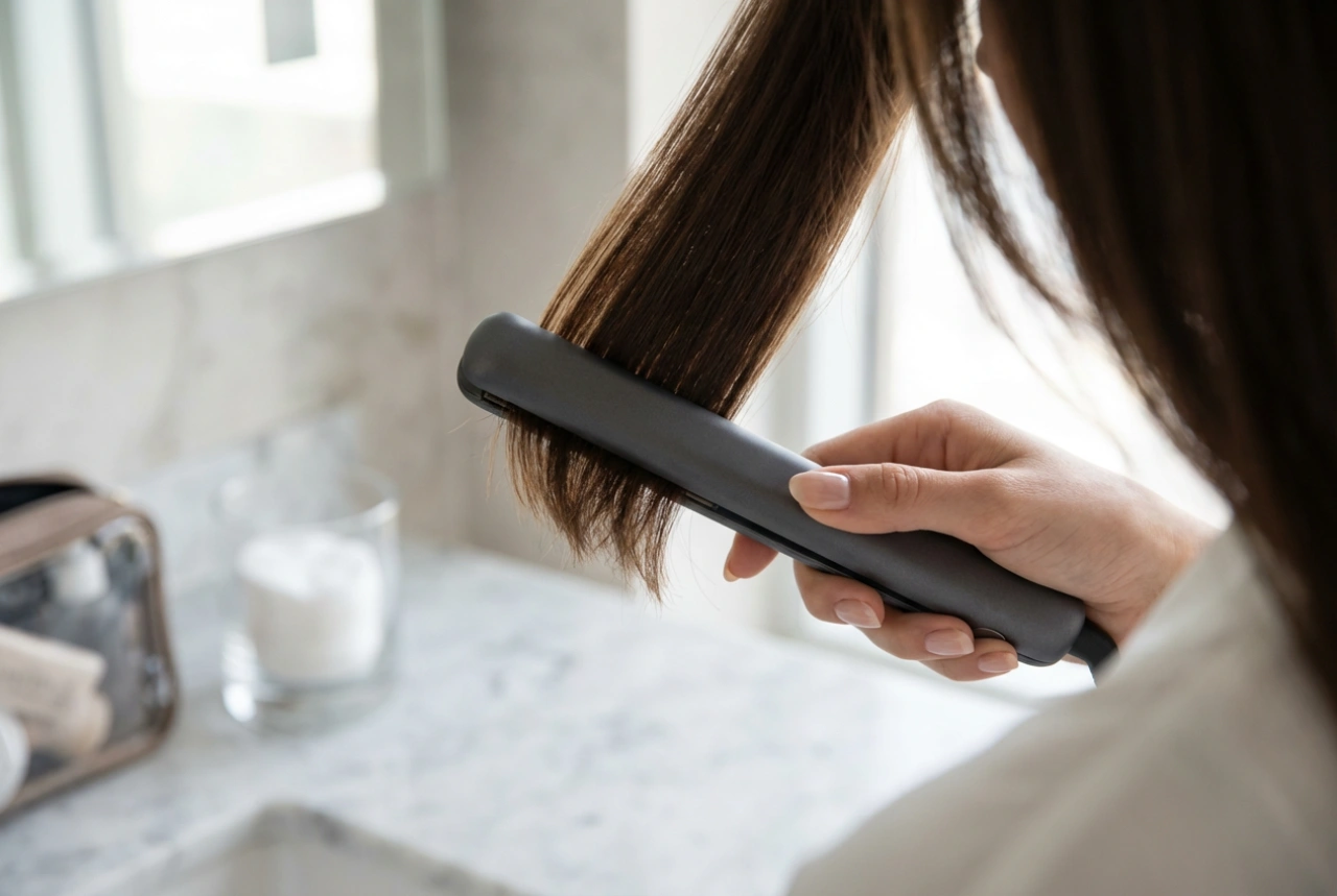 Mini lisseur à cheveux : détails, frange et coiffage en voyage
