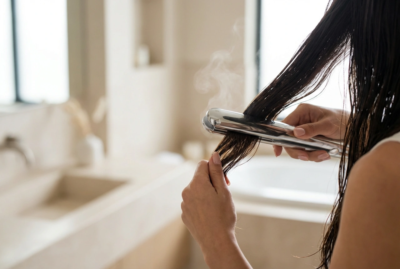 Lisseur sur cheveux mouillés : coiffage étape par étape et erreurs courantes