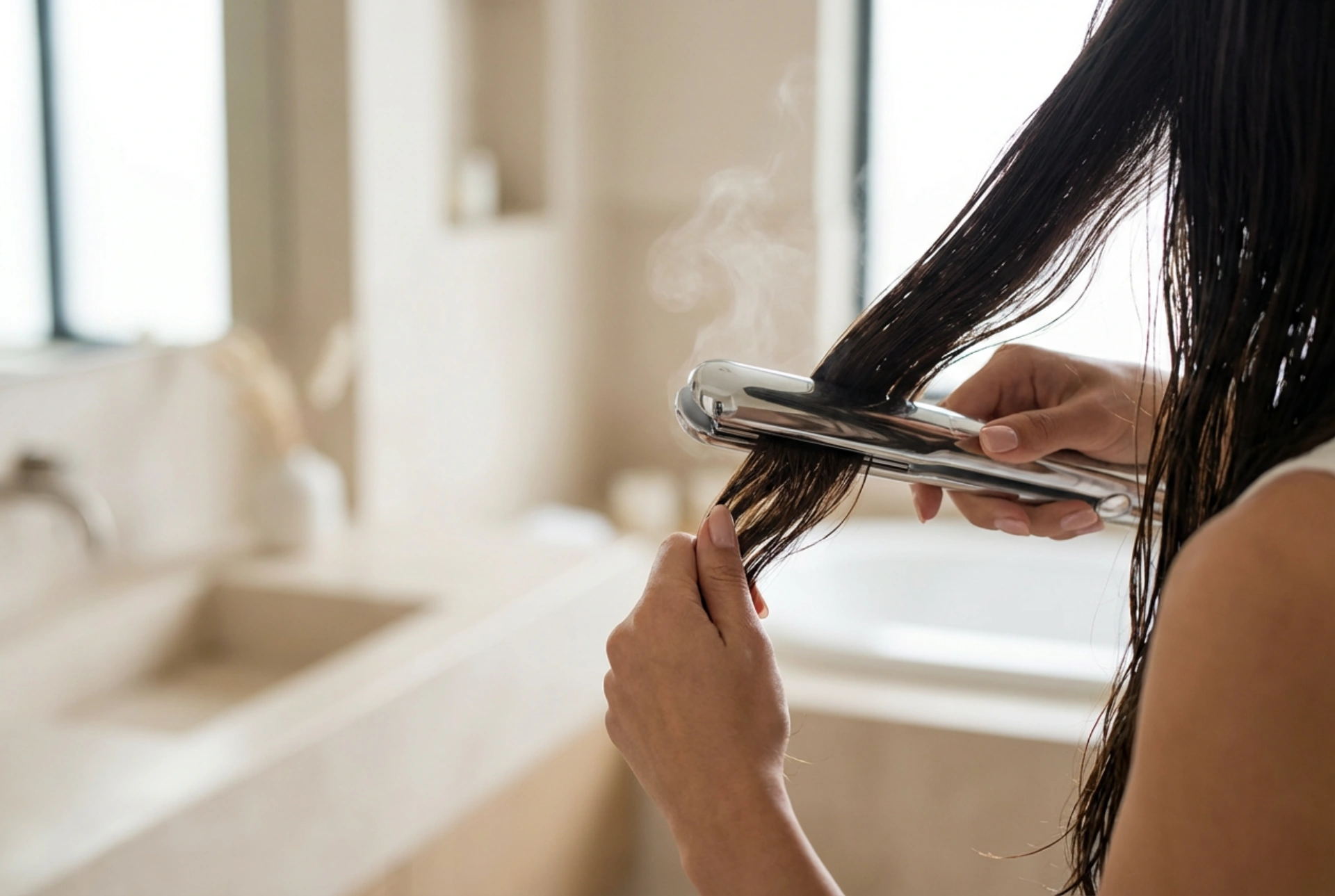 Lisseur sur cheveux mouillés : coiffage étape par étape et erreurs courantes