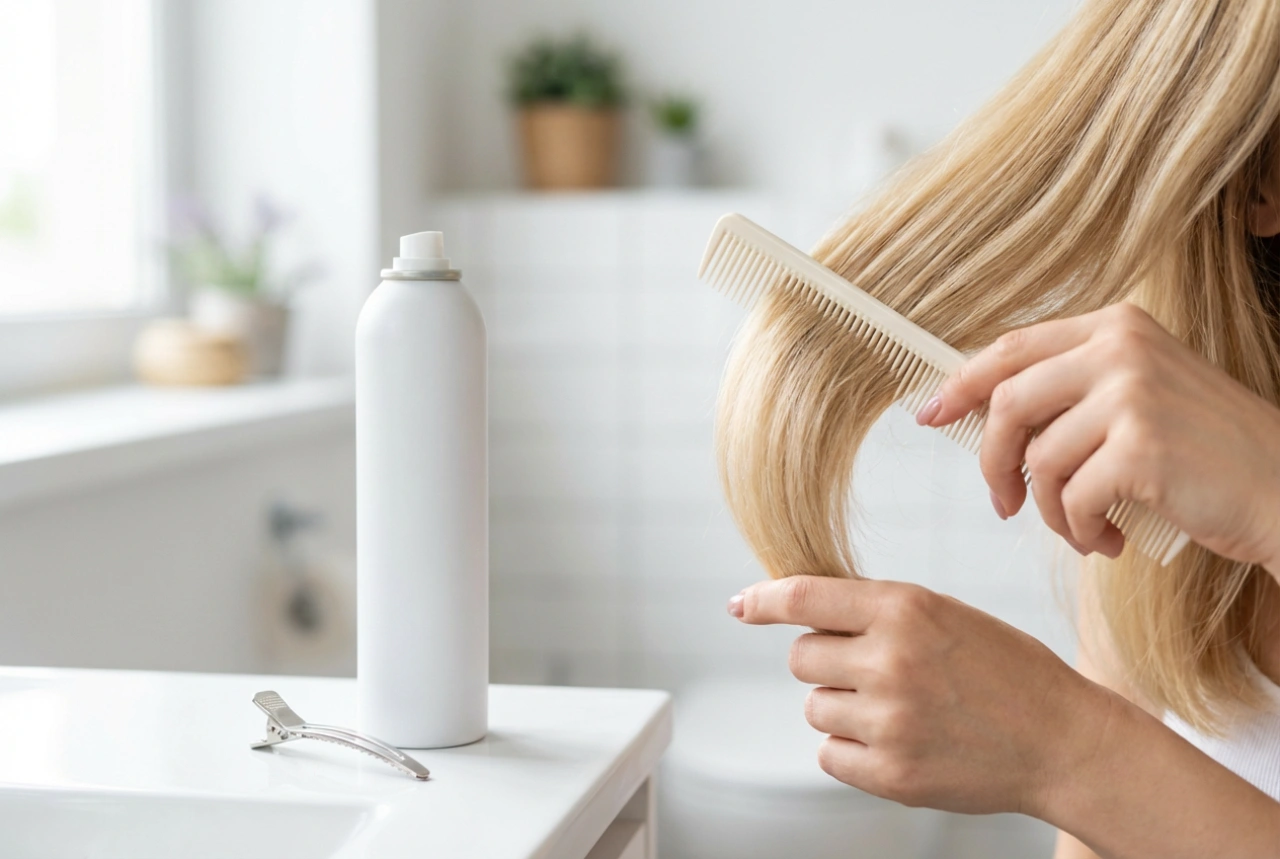 Le crêpage étape par étape : peigne, sections et spray fixant