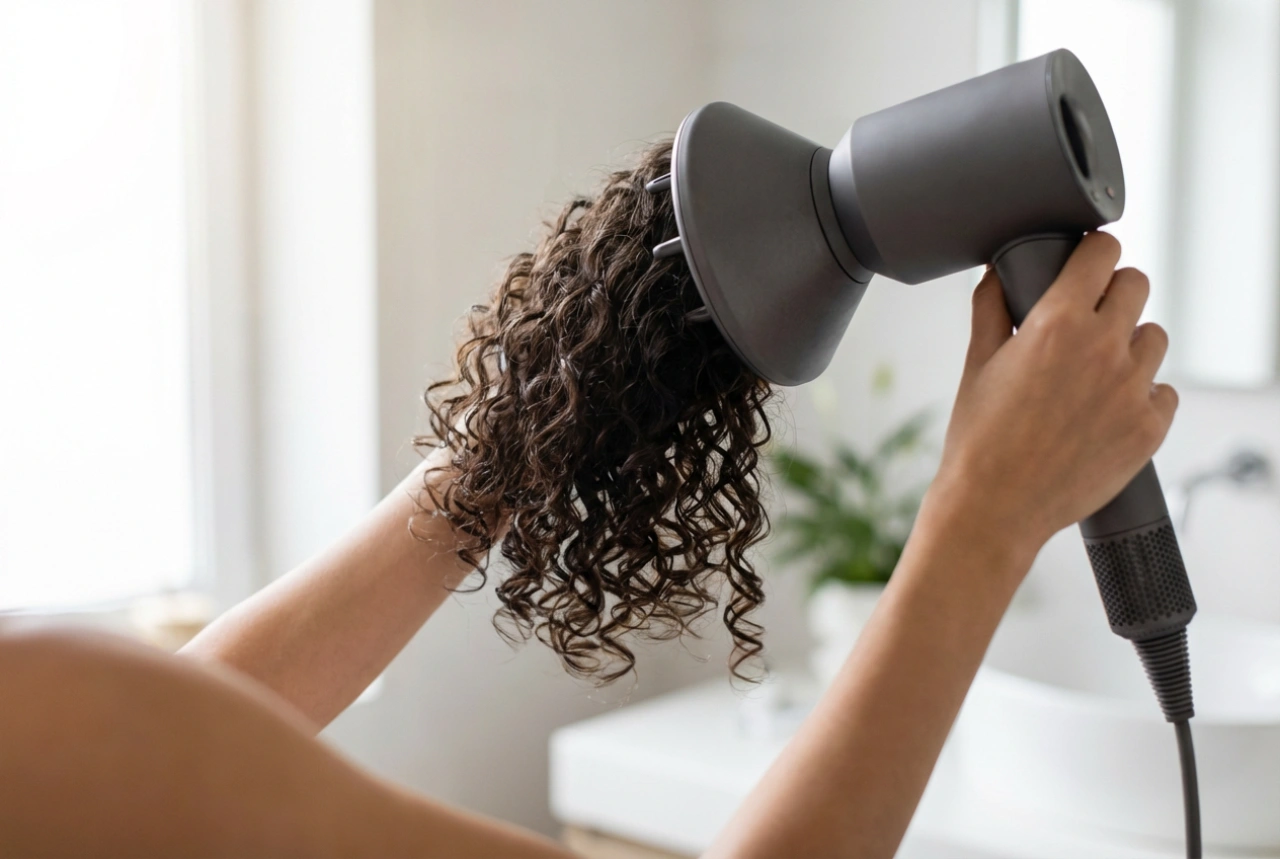 Sèche-cheveux pour cheveux bouclés : réglages, diffuseur et protection des boucles