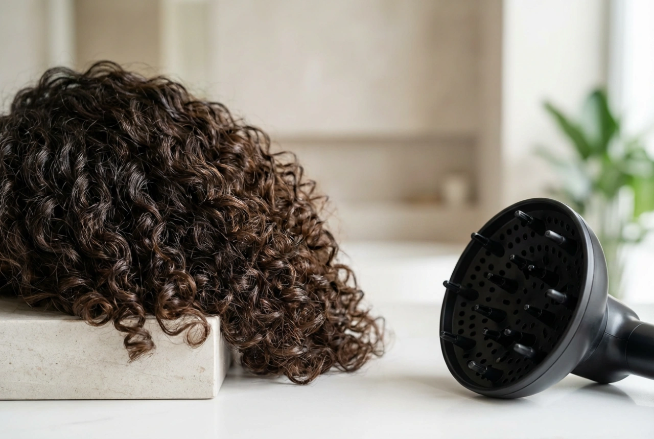 Sèche-cheveux avec diffuseur : réglages et séchage sans frisottis pour les boucles
