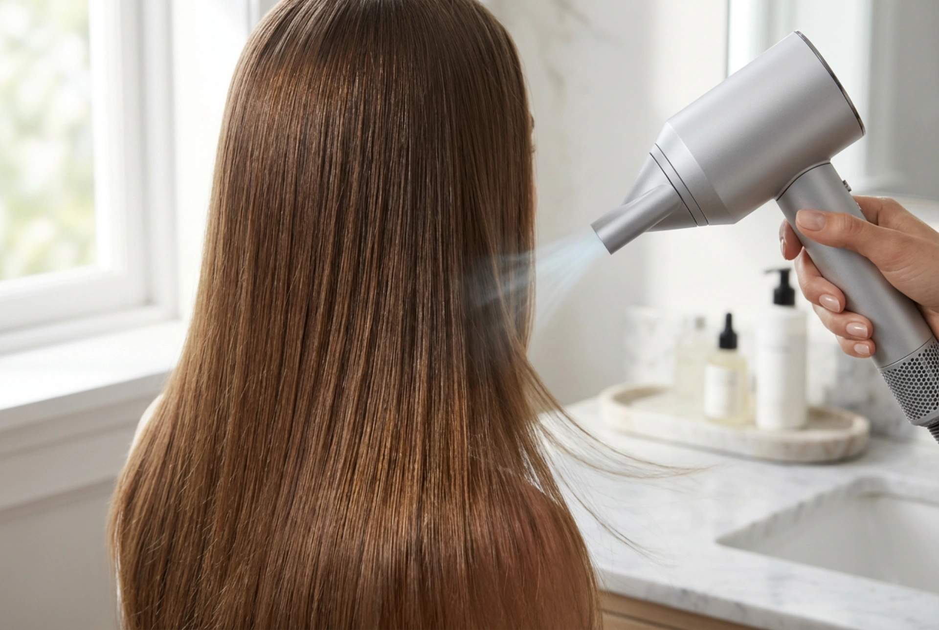 Comment utiliser le souffle d'air froid du sèche-cheveux pour une meilleure fixation