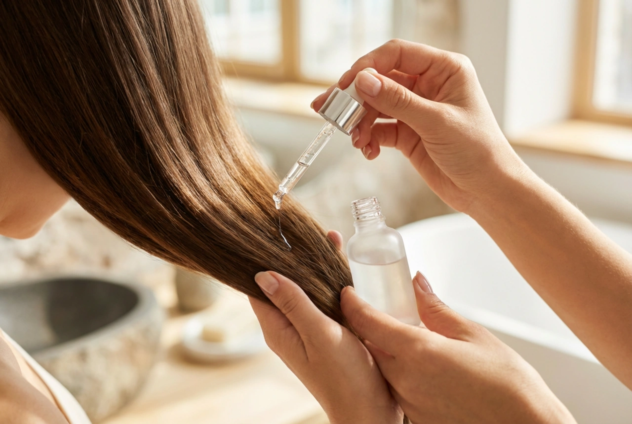 Sérum capillaire professionnel à la maison : lissage, brillance et dosage parfait