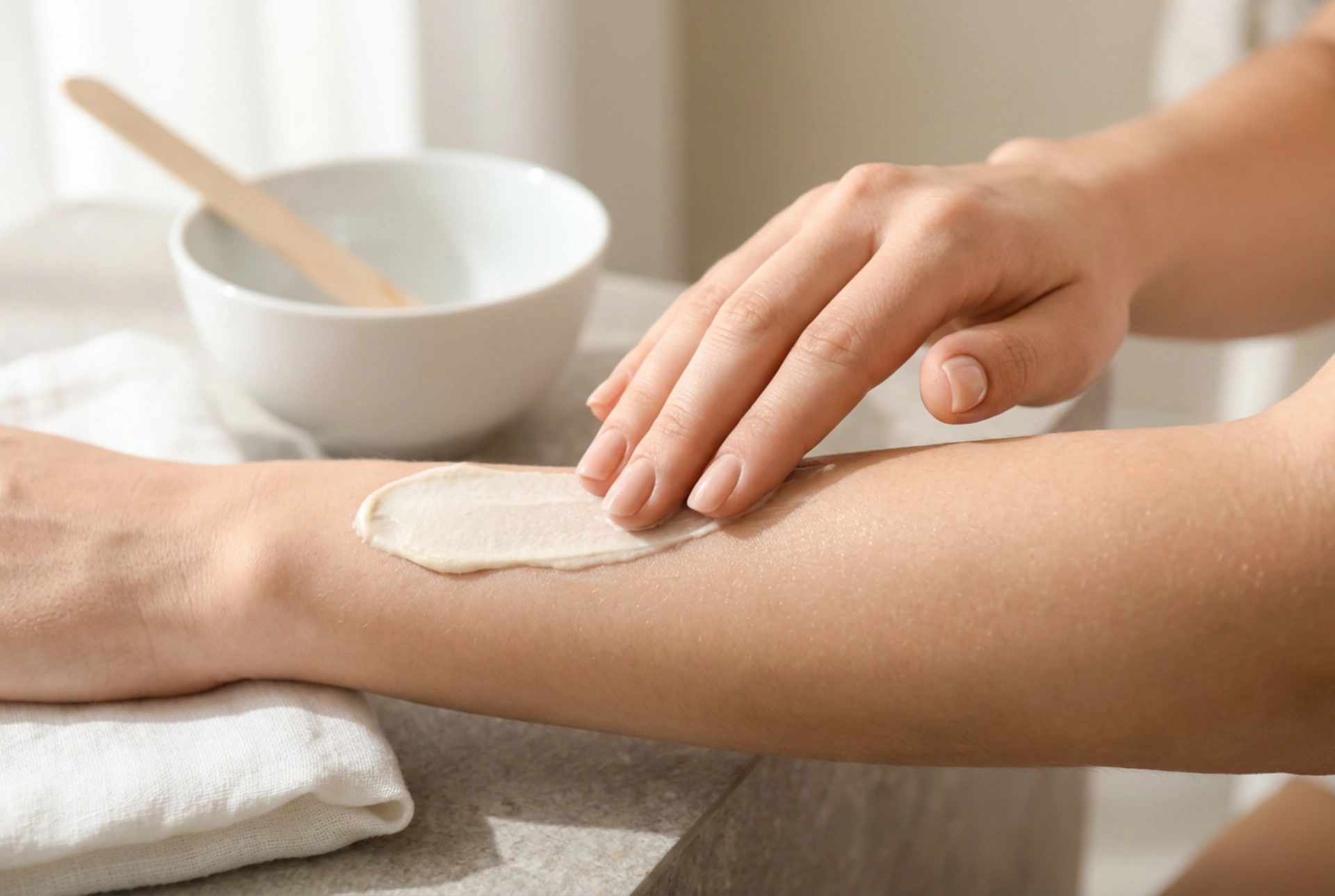 Pâte d'épilation : préparation de la peau, application et retrait sans résidus