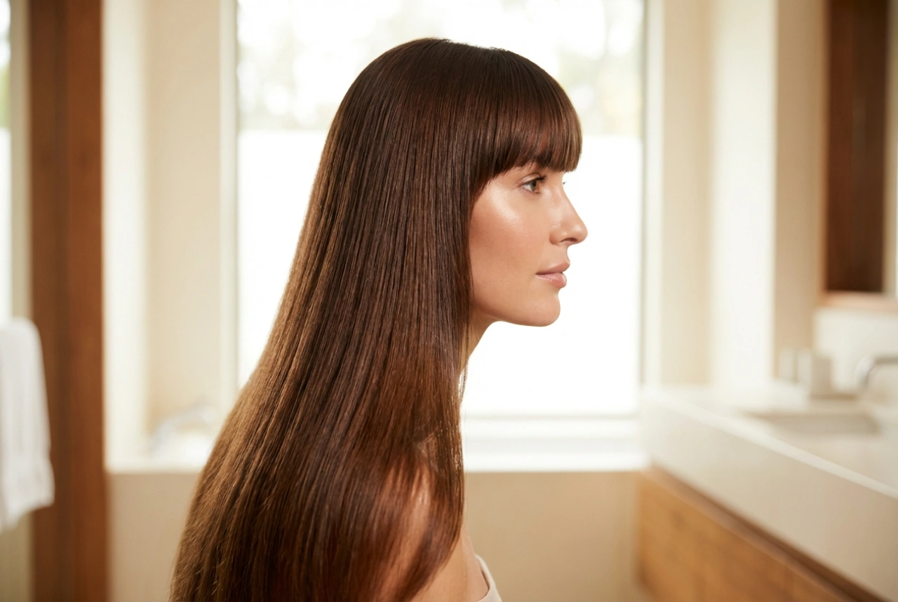 Cheveux longs avec une frange : comment les coiffer et souligner leur forme