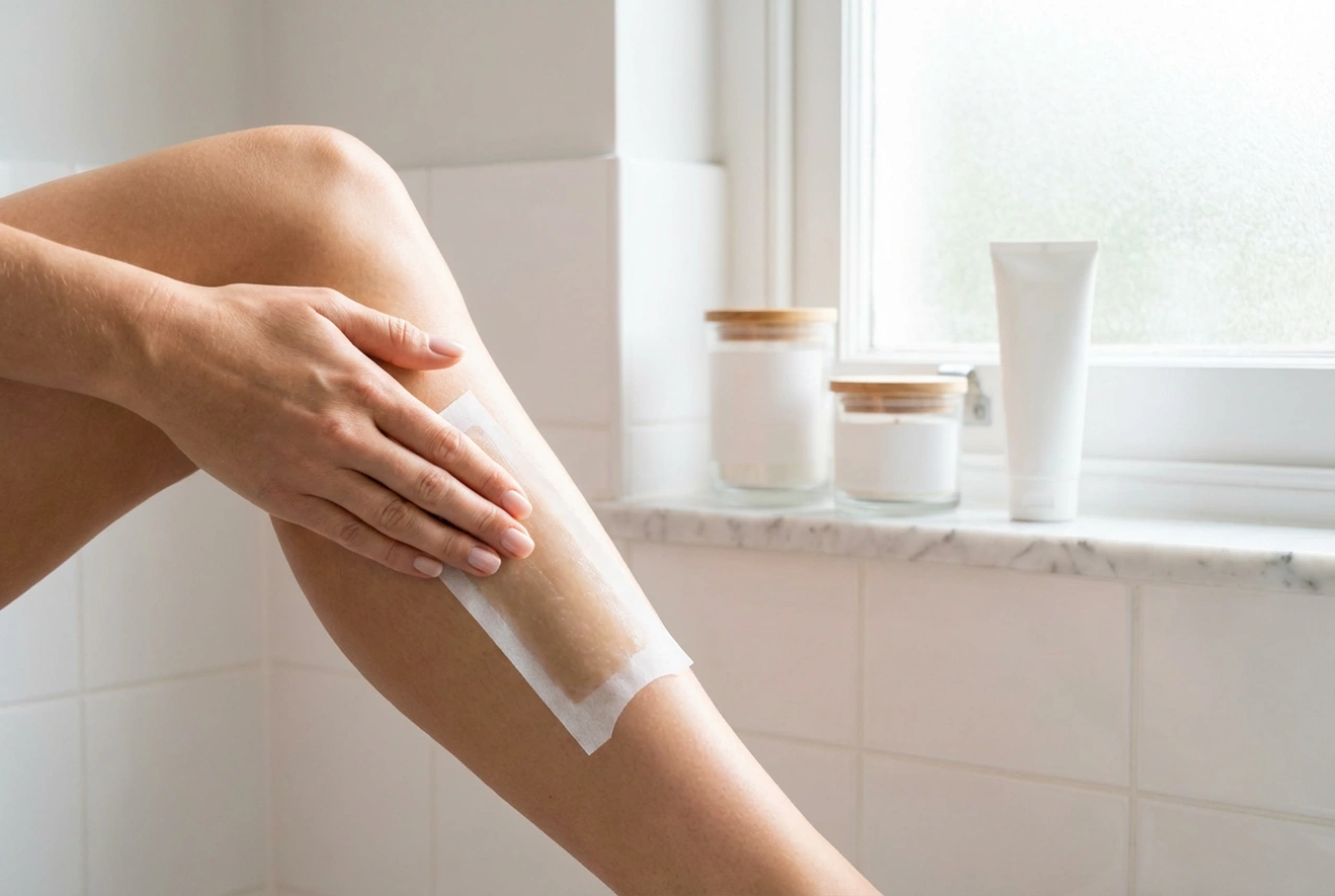 Bandes de cire pour l'épilation : application, pression, retrait et soins