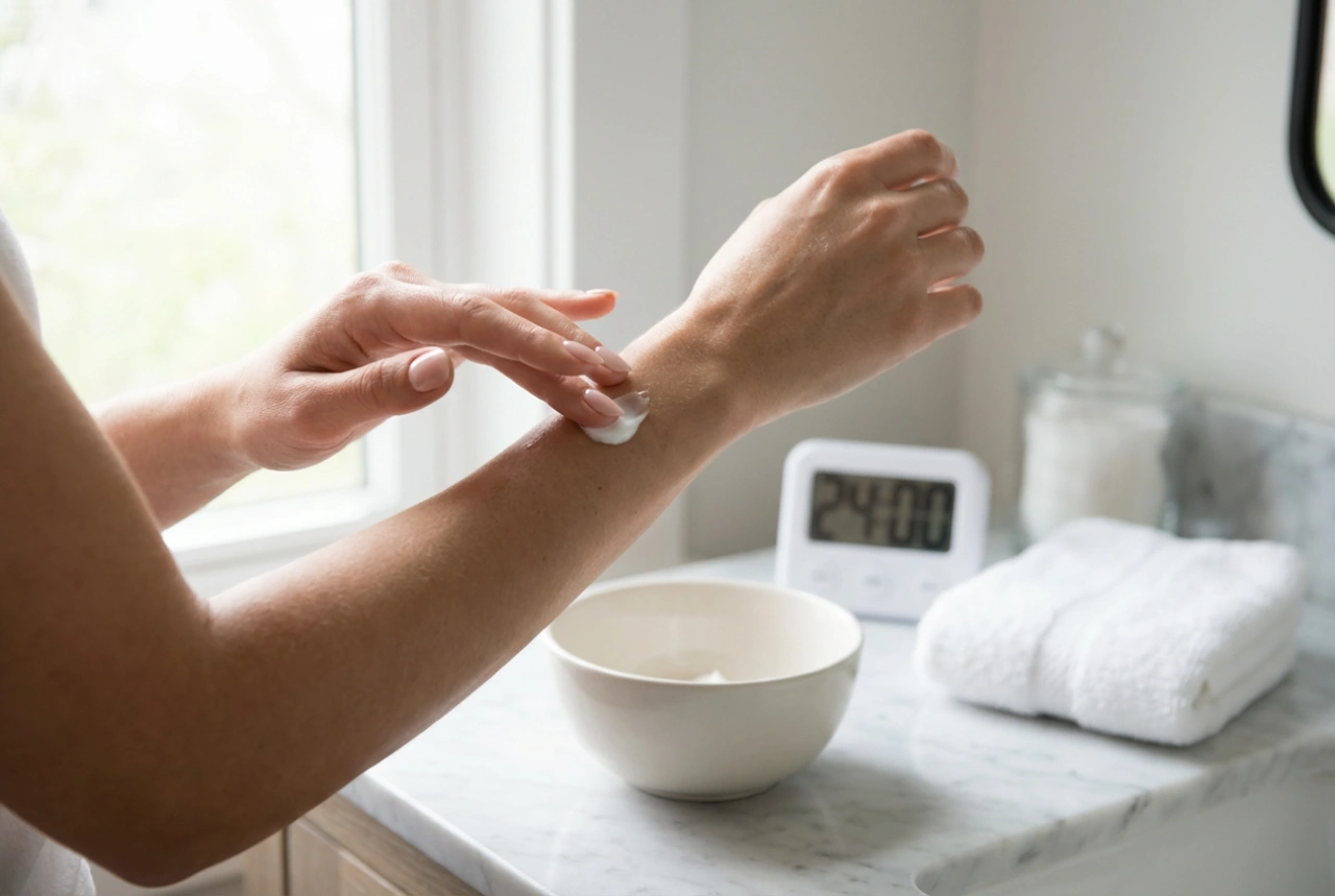 Crème dépilatoire : test d'allergie, temps de pose et rinçage