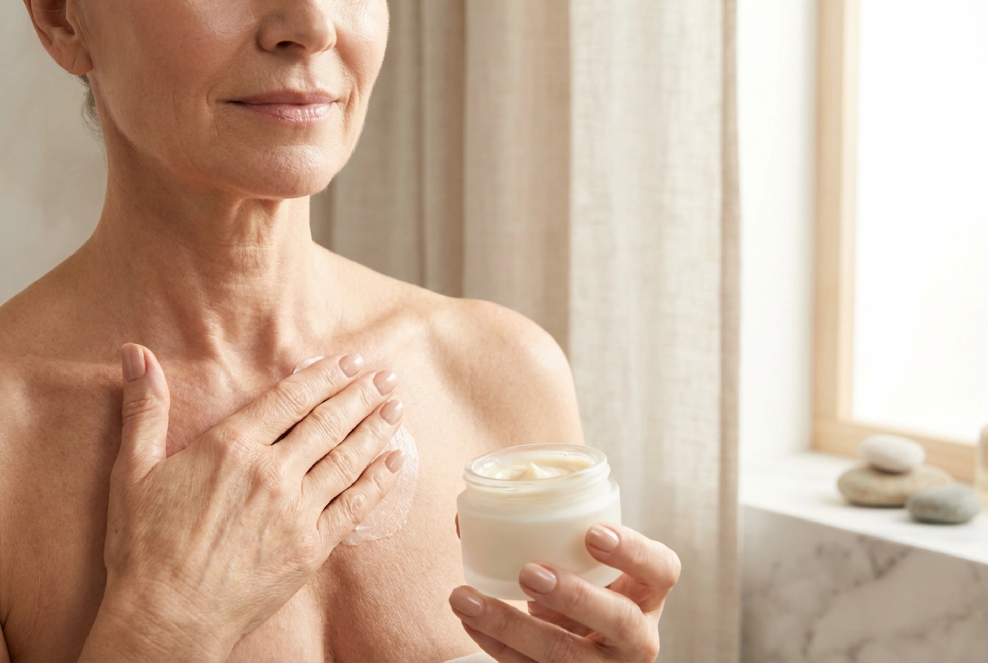 Baume raffermissant pour peau mature : massage et régularité