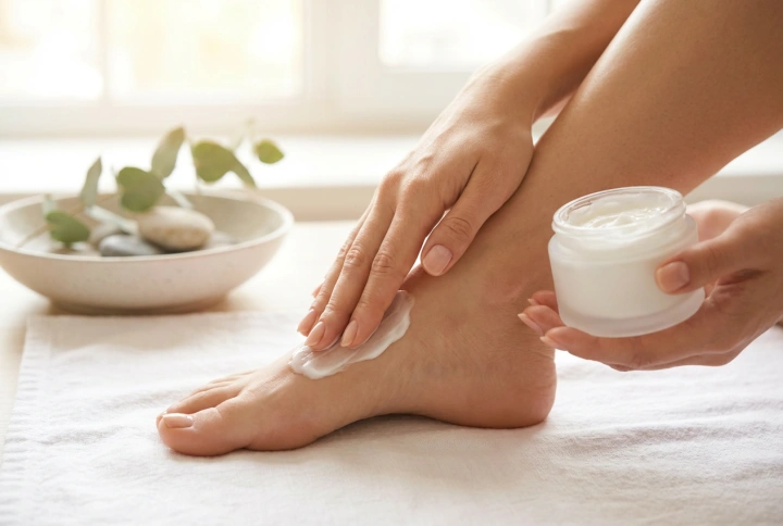 Crème pour les pieds : application quotidienne, massage et compléments de soin