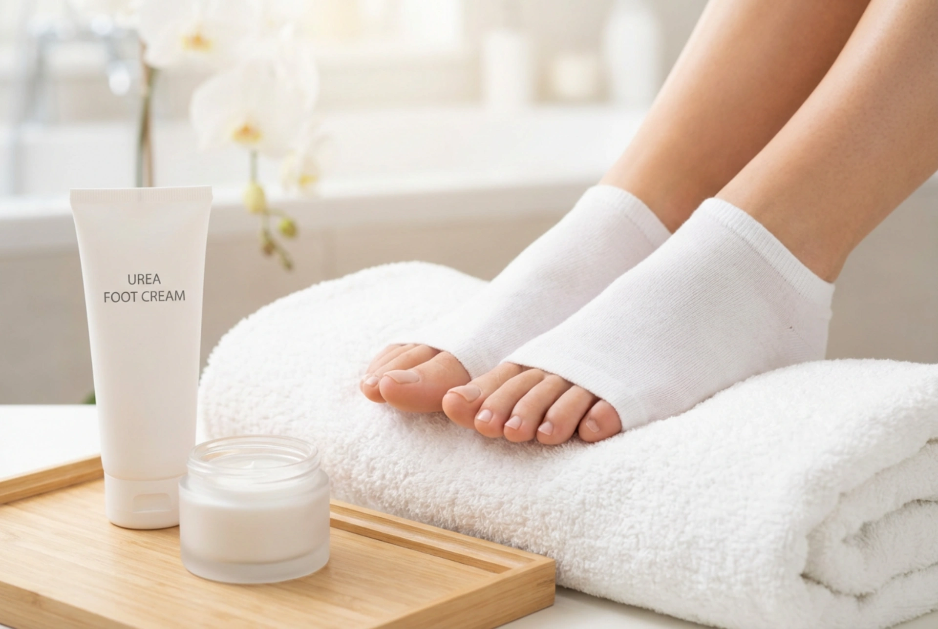 Masques pour les pieds : types, application et association avec la crème à l'urée