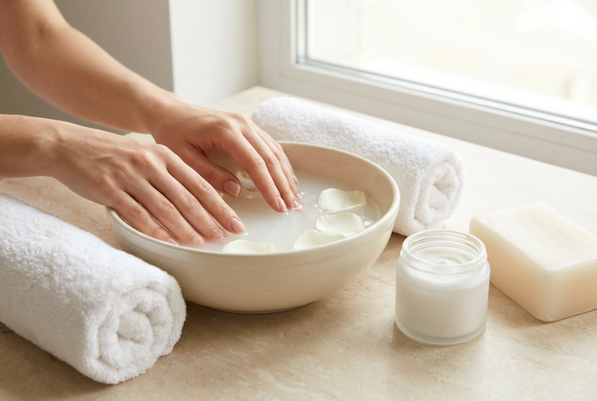 Soins des mains à domicile : bains, paraffine, masques et crèmes