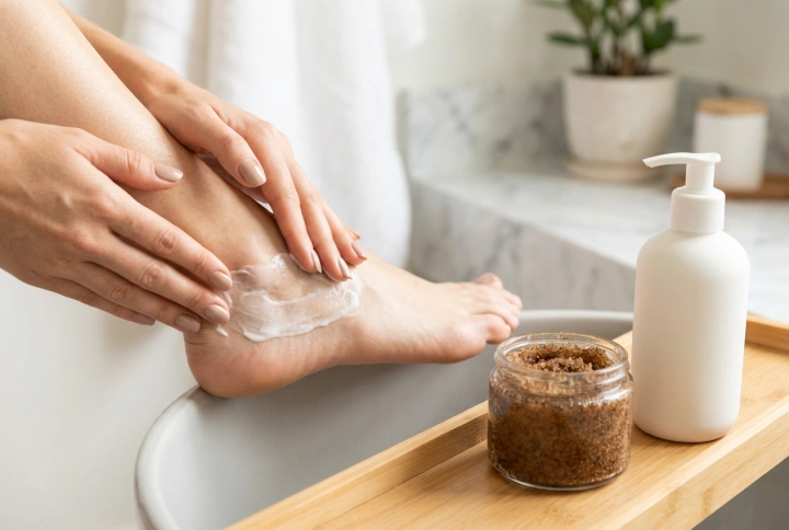 Pieds calleux : soins à domicile, exfoliation et hydratation