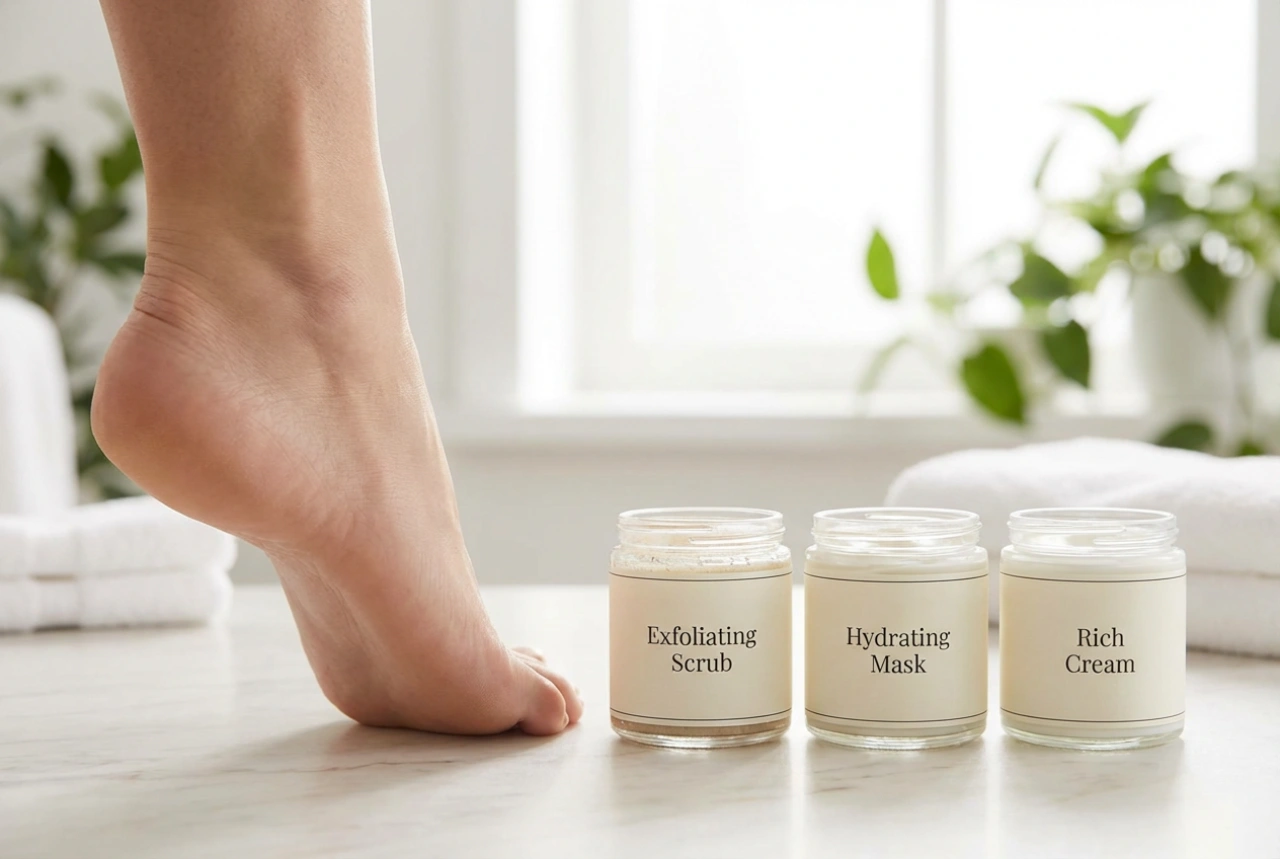Astuces pour les talons secs : gommage, masque et crème à l'urée