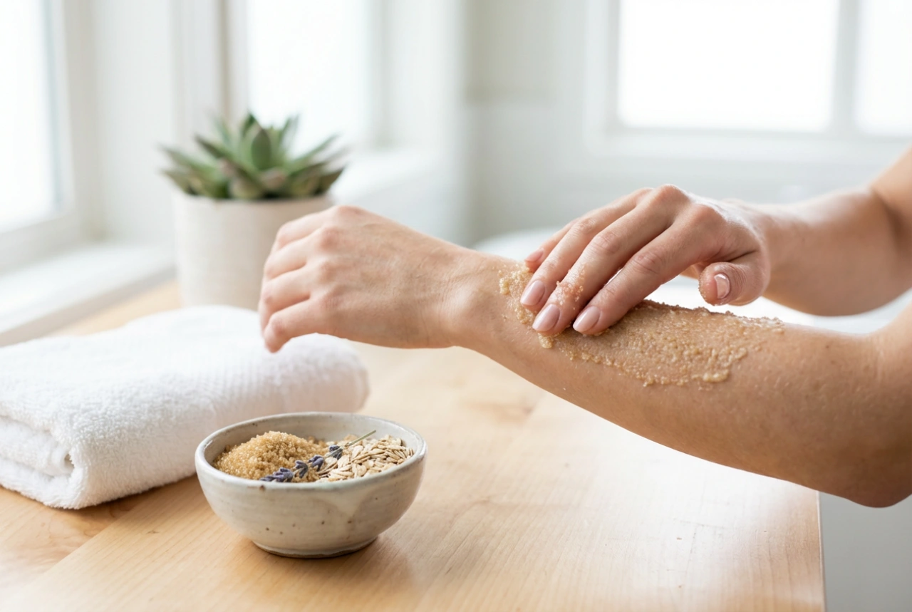Gommage doux pour les mains à la maison : préparation de la peau et massage