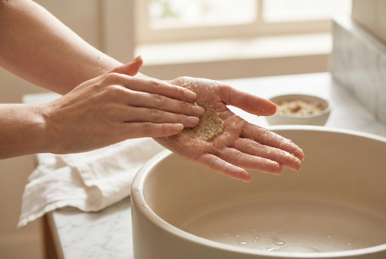 Gommage rapide pour les mains : ingrédients maison et technique de massage
