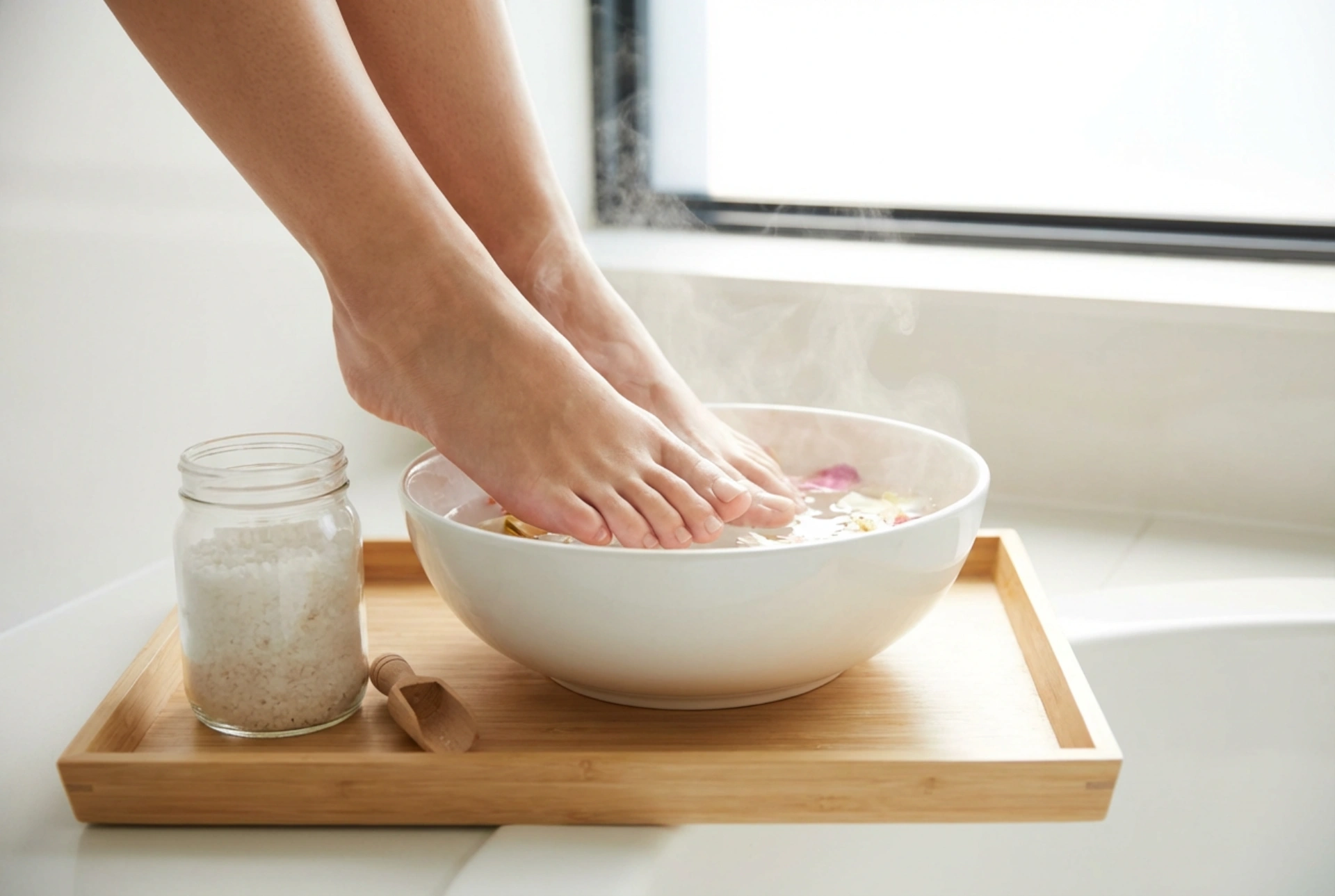 Sel de bain pour les pieds : comment préparer un bain adoucissant maison
