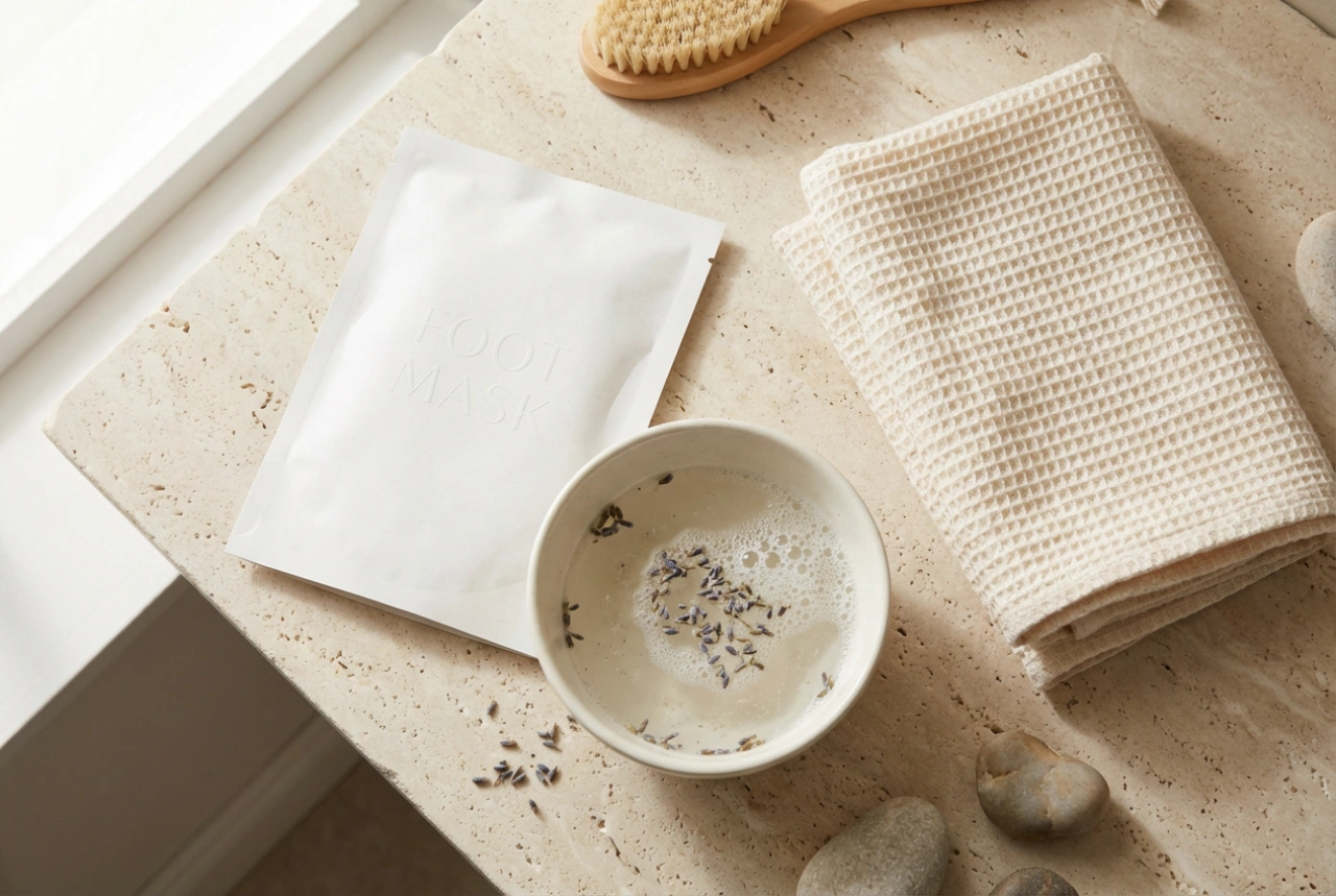 Masque exfoliant pour les pieds : préparation, application et soin