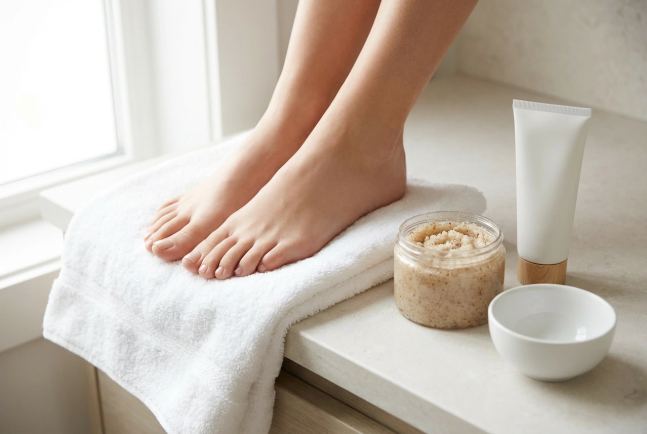 Gommage des pieds : technique, erreurs fréquentes et soins post-exfoliation