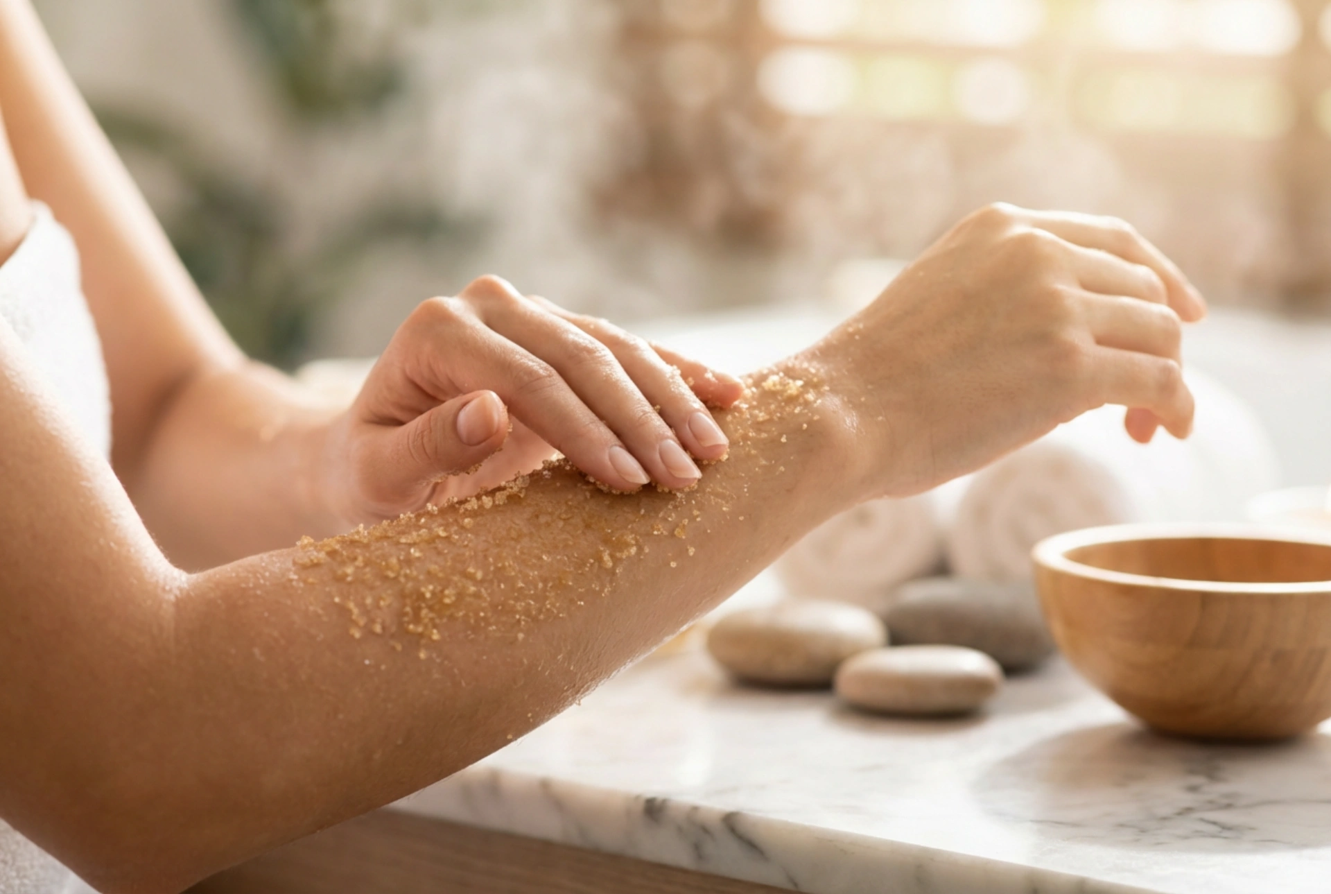 Gommage corporel à la maison : fréquence, technique et soins après l'exfoliation