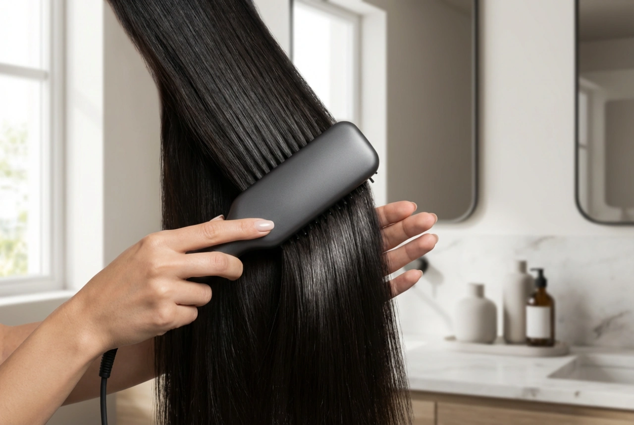 Sèche-cheveux lissant : des mèches lisses dès le séchage, réglages et technique