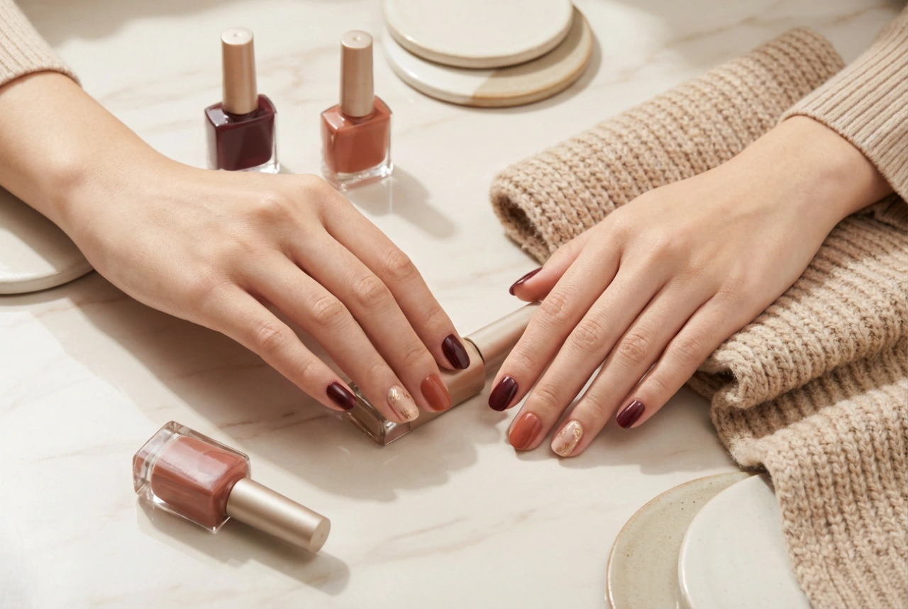Manucure semi-permanente d'automne : couleurs, motifs et techniques pour les jours frais