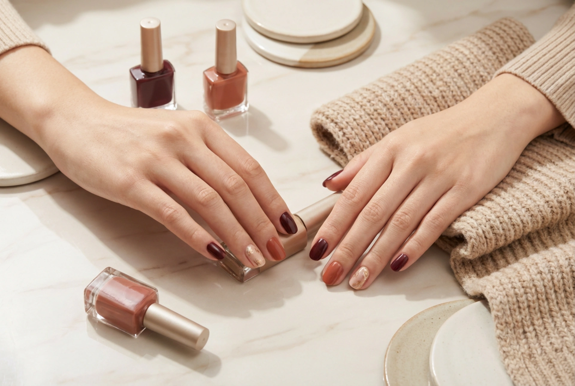Manucure semi-permanente d'automne : couleurs, motifs et techniques pour les jours frais