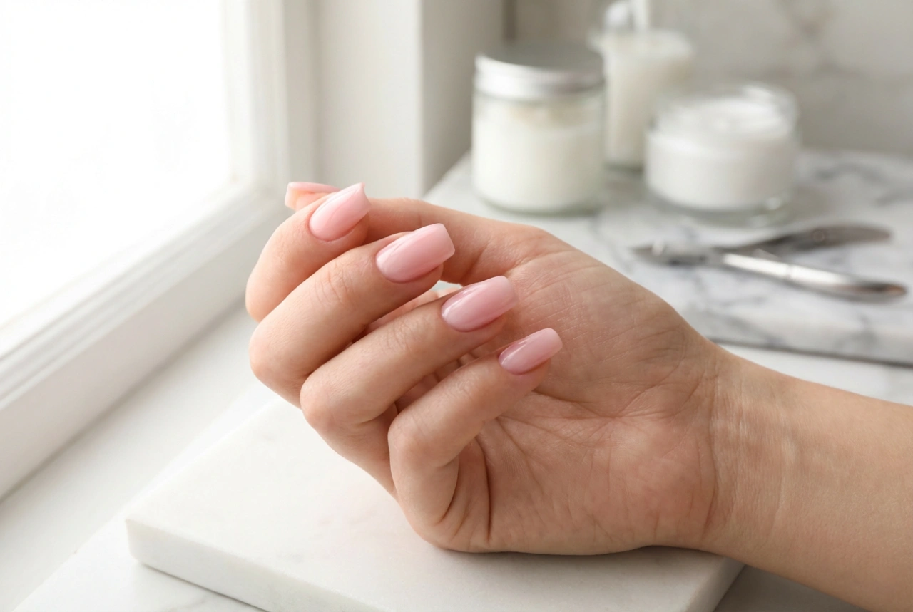 Manucure en acrylique : préparation de l'ongle, apex, limage et brillance