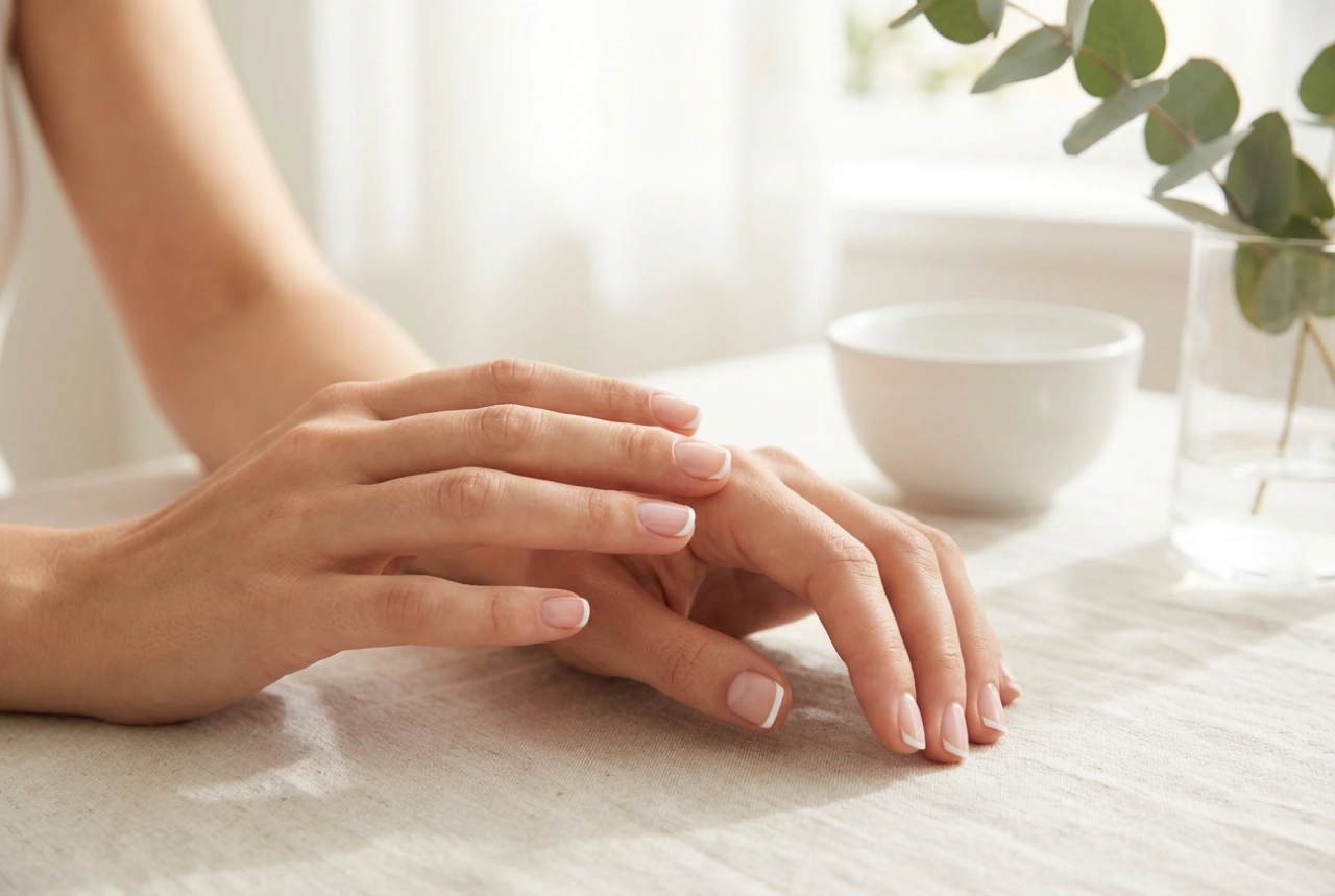 Manucure française sur ongles courts : allongement optique et ligne fine