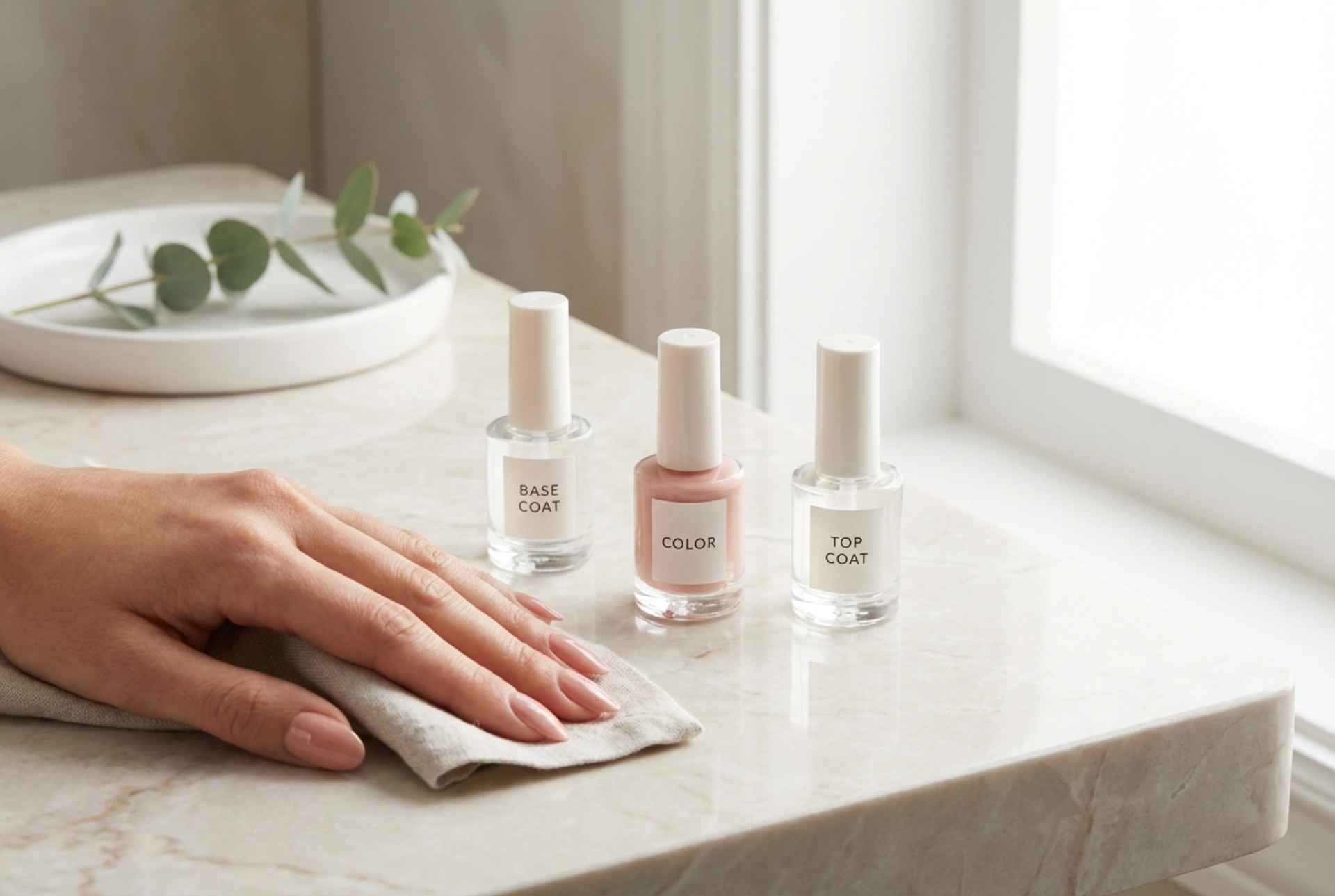 Manucure Hybride Étape par Étape : Préparation, Base, Couleur et Top Coat