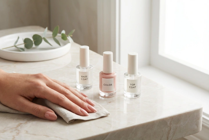Manucure Hybride Étape par Étape : Préparation, Base, Couleur et Top Coat