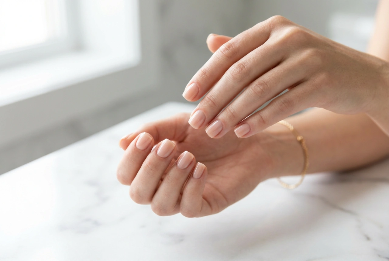 Manucure hybride sur ongles courts : forme, couleurs et allongement optique