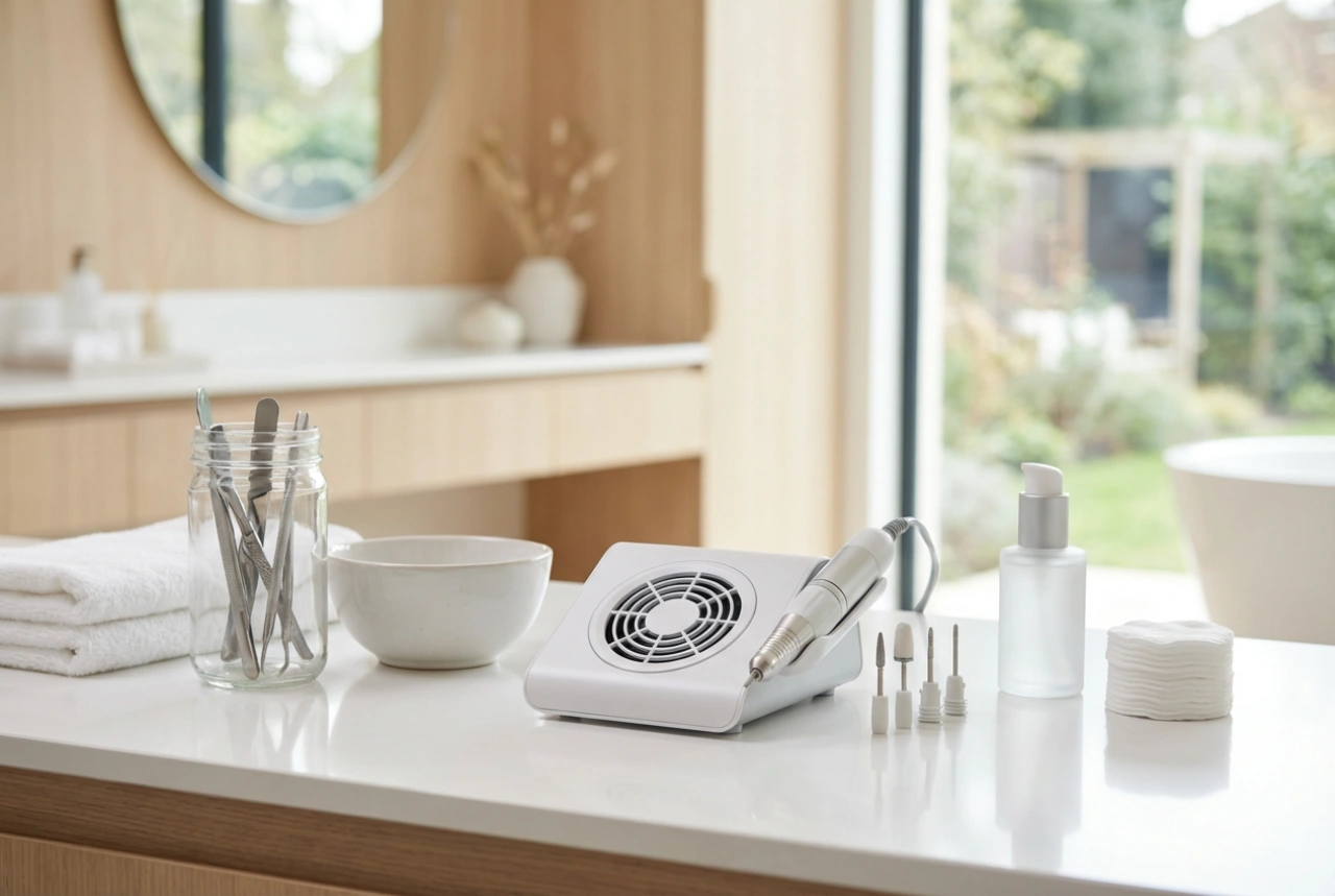 Ponceuse à ongles avec aspirateur : confort de travail et propreté du poste