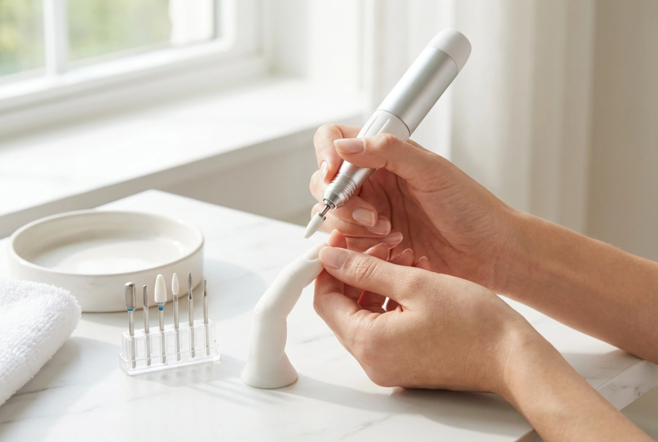 Kit de démarrage : ponceuse à ongles avec fraises et premiers exercices