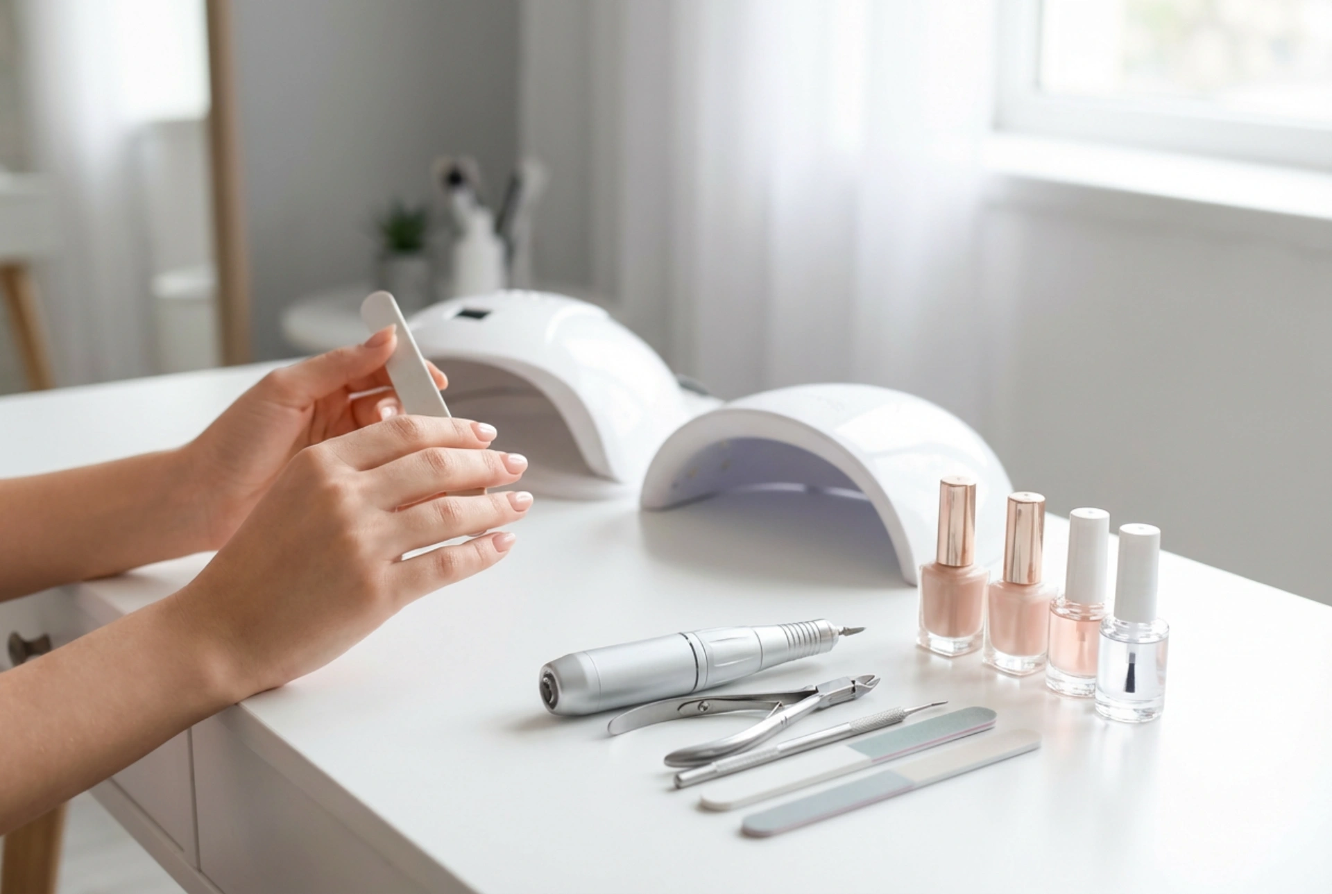 Ponceuse et lampe à ongles : créer un espace de manucure à domicile ergonomique